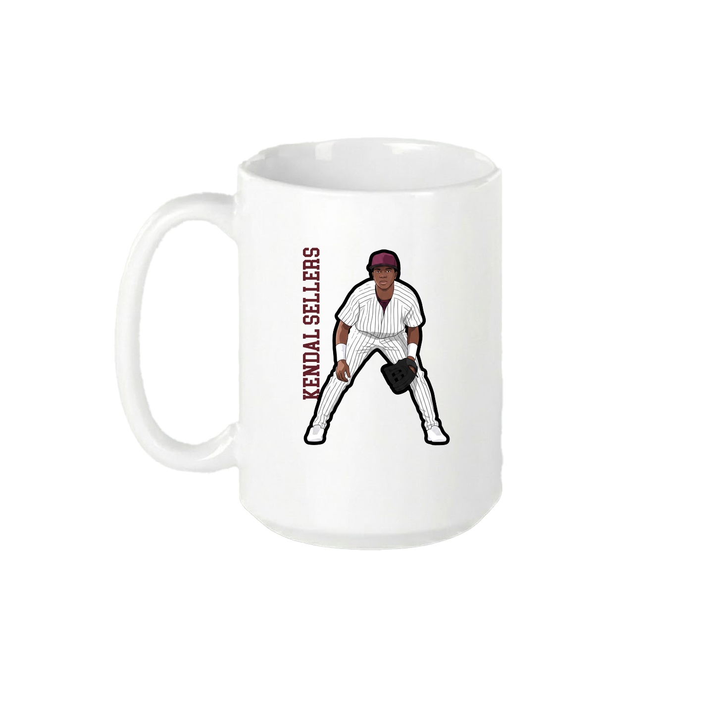 15oz Coffee Mug — Name Vertical in White