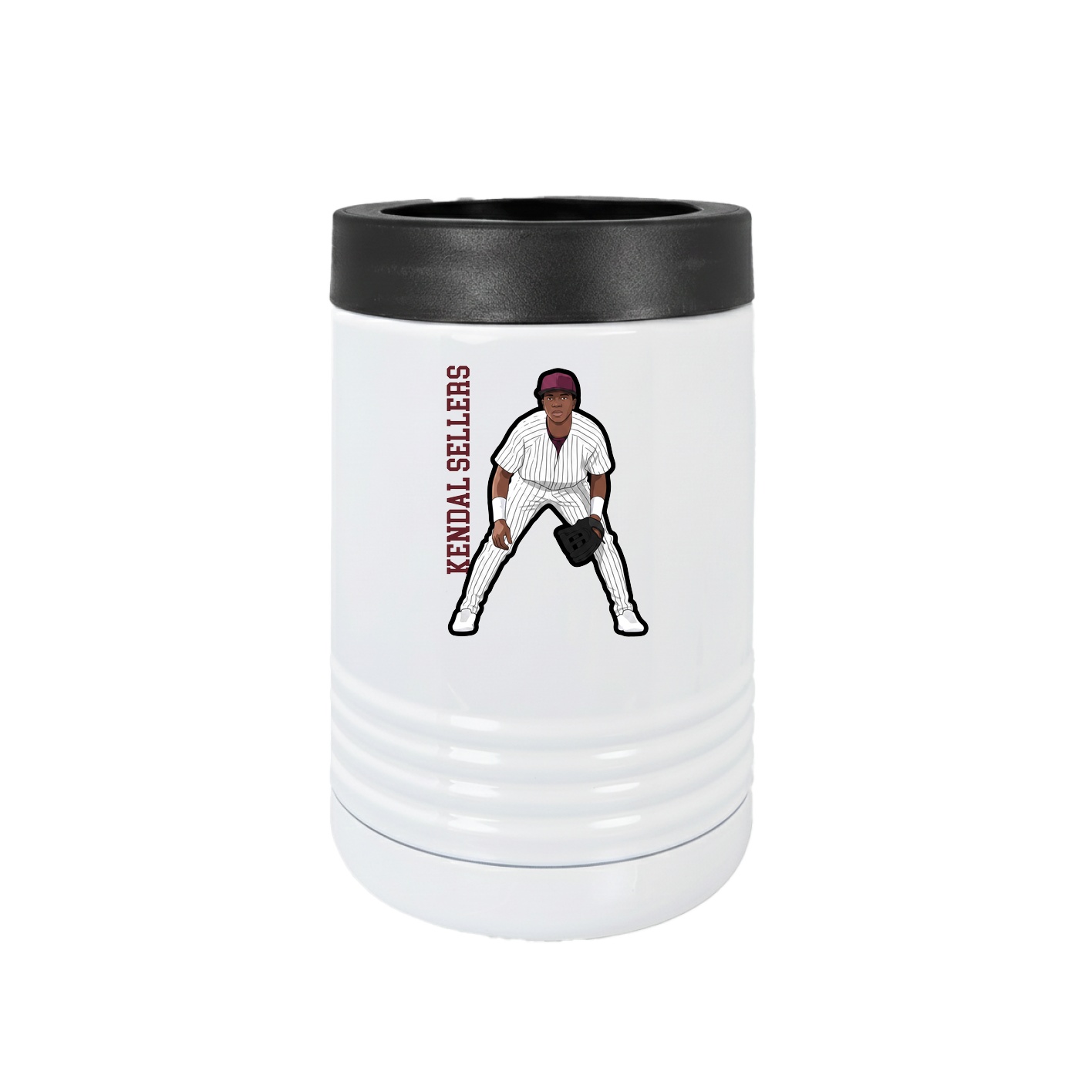 Beverage Holder — Name Vertical in White