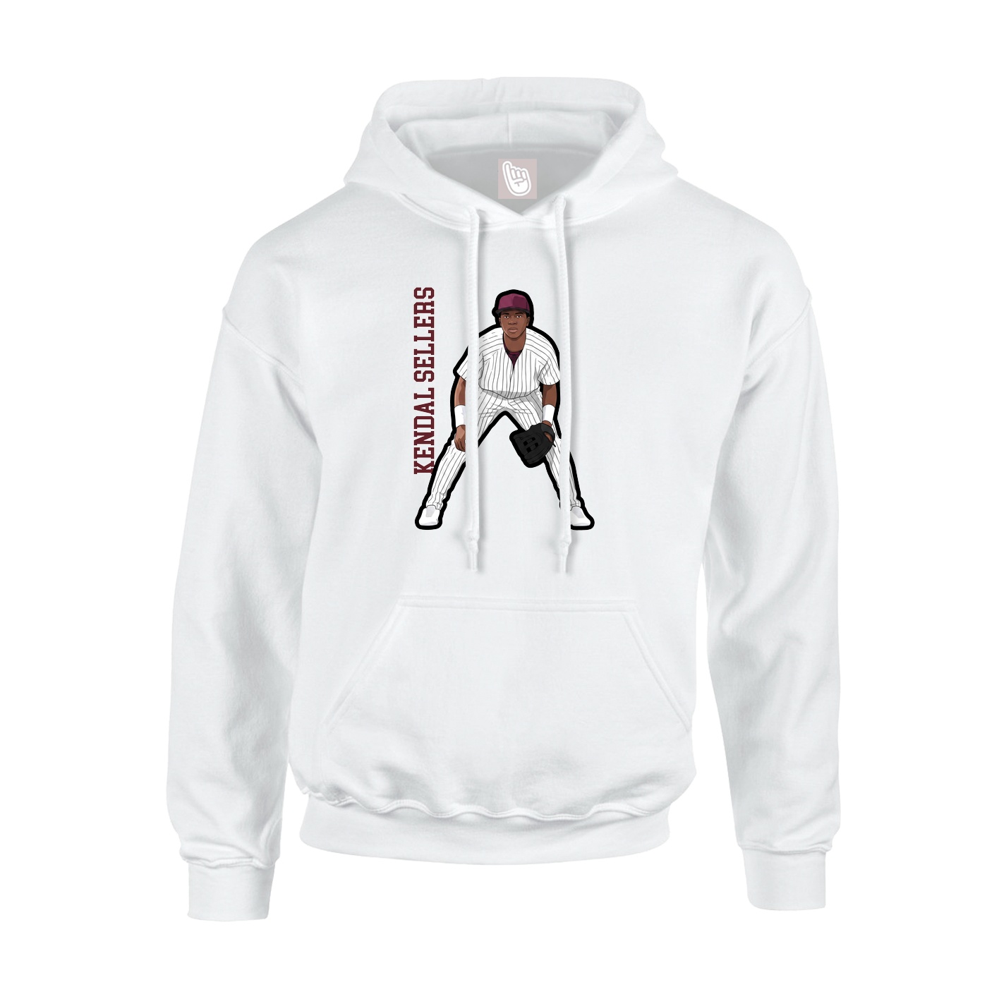 Hoodie — Name Vertical in White