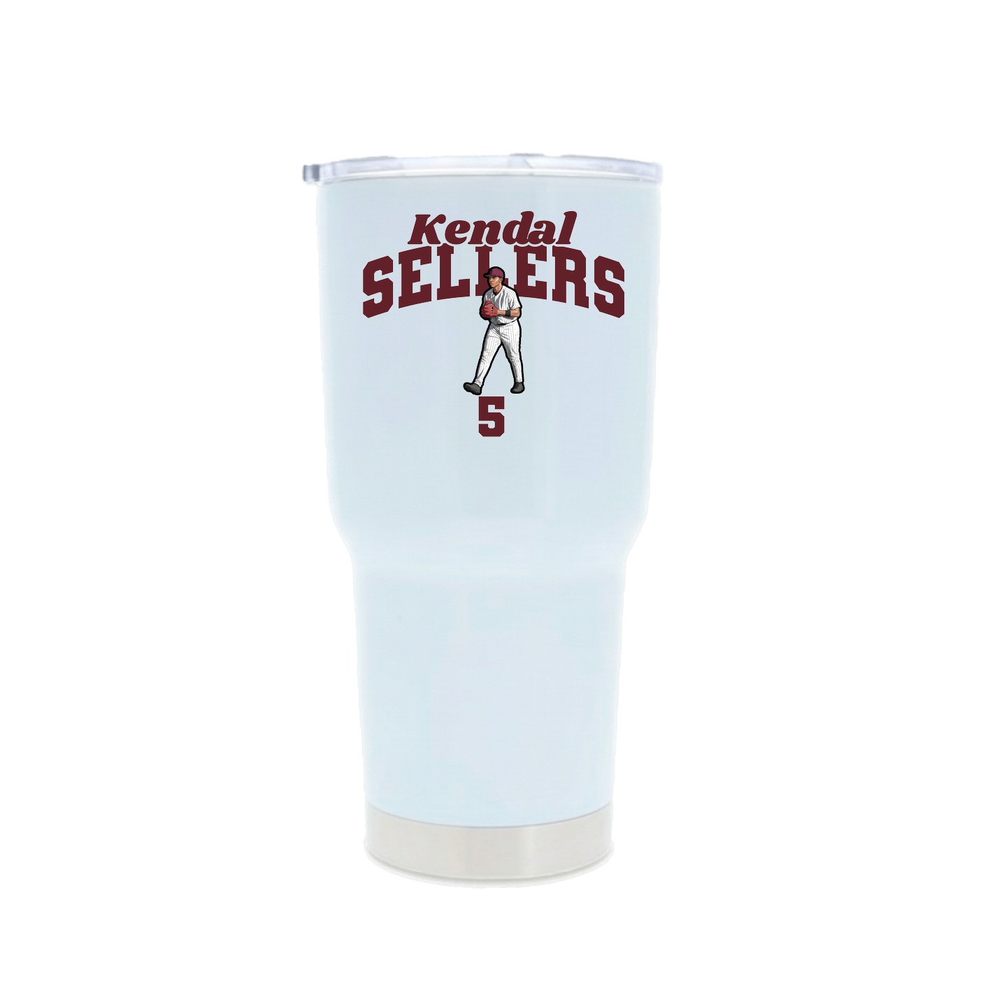 30oz Stainless Steel Tumbler — Signature Arch in White