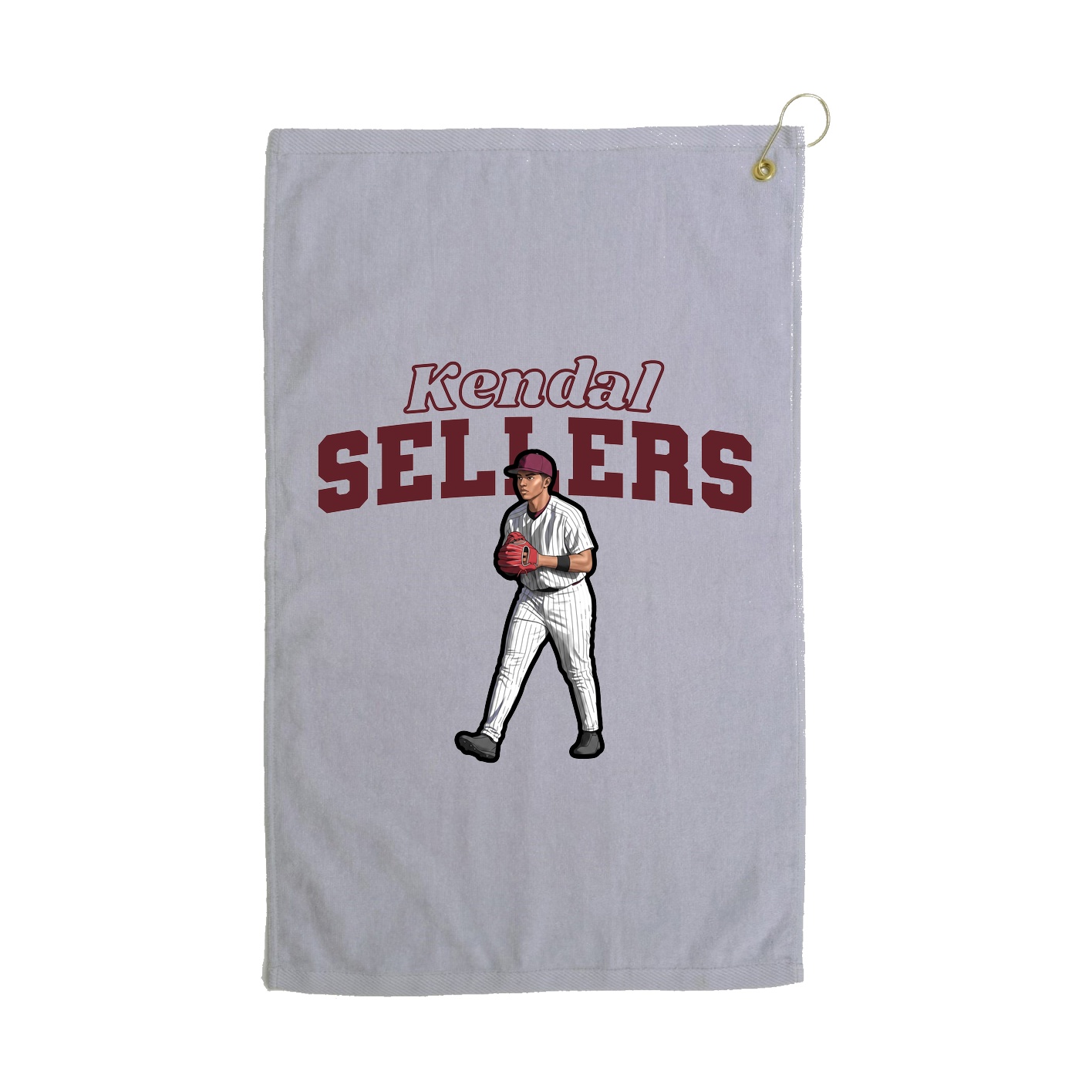 Golf Towel — Name Arch in Grey