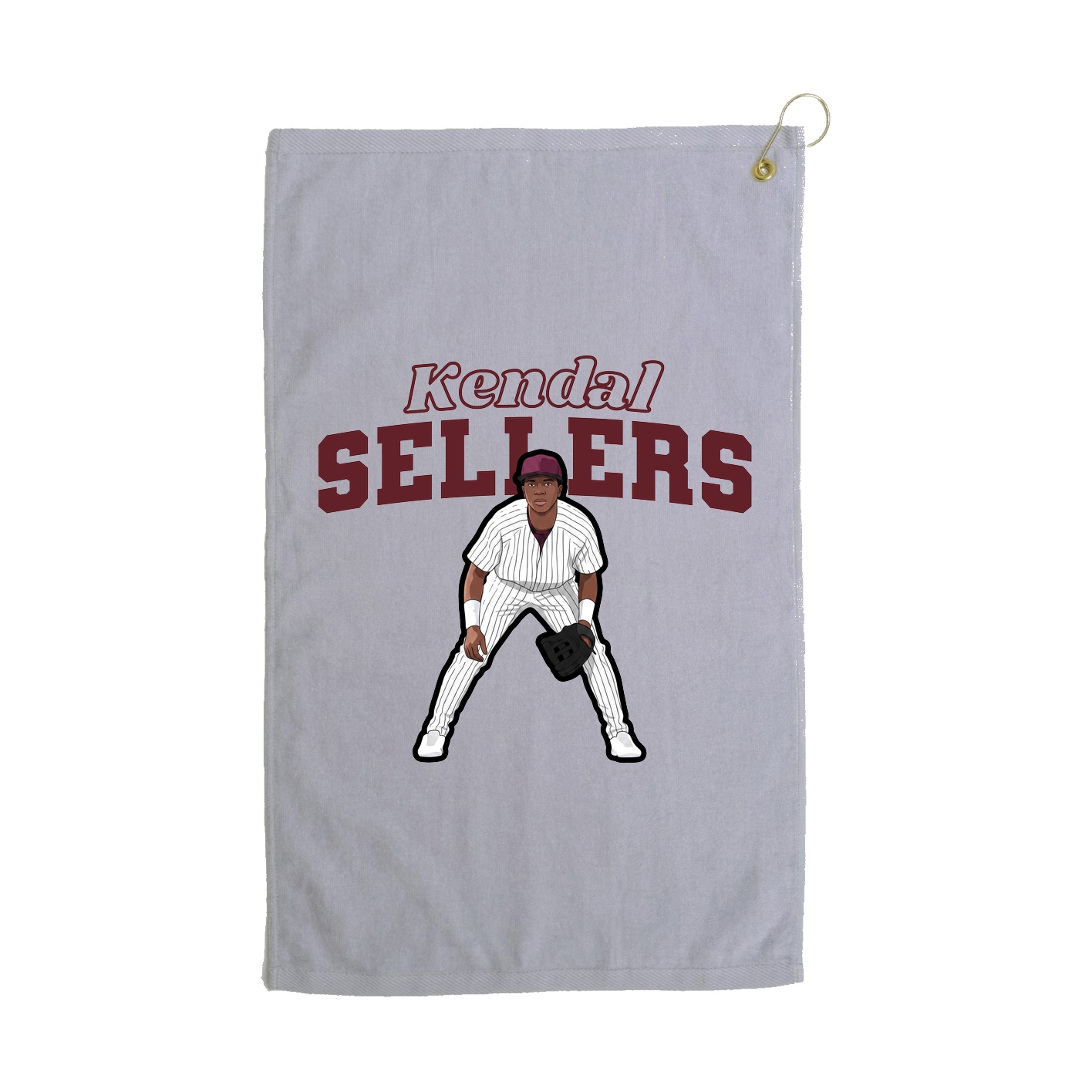 Golf Towel — Name Arch in Grey