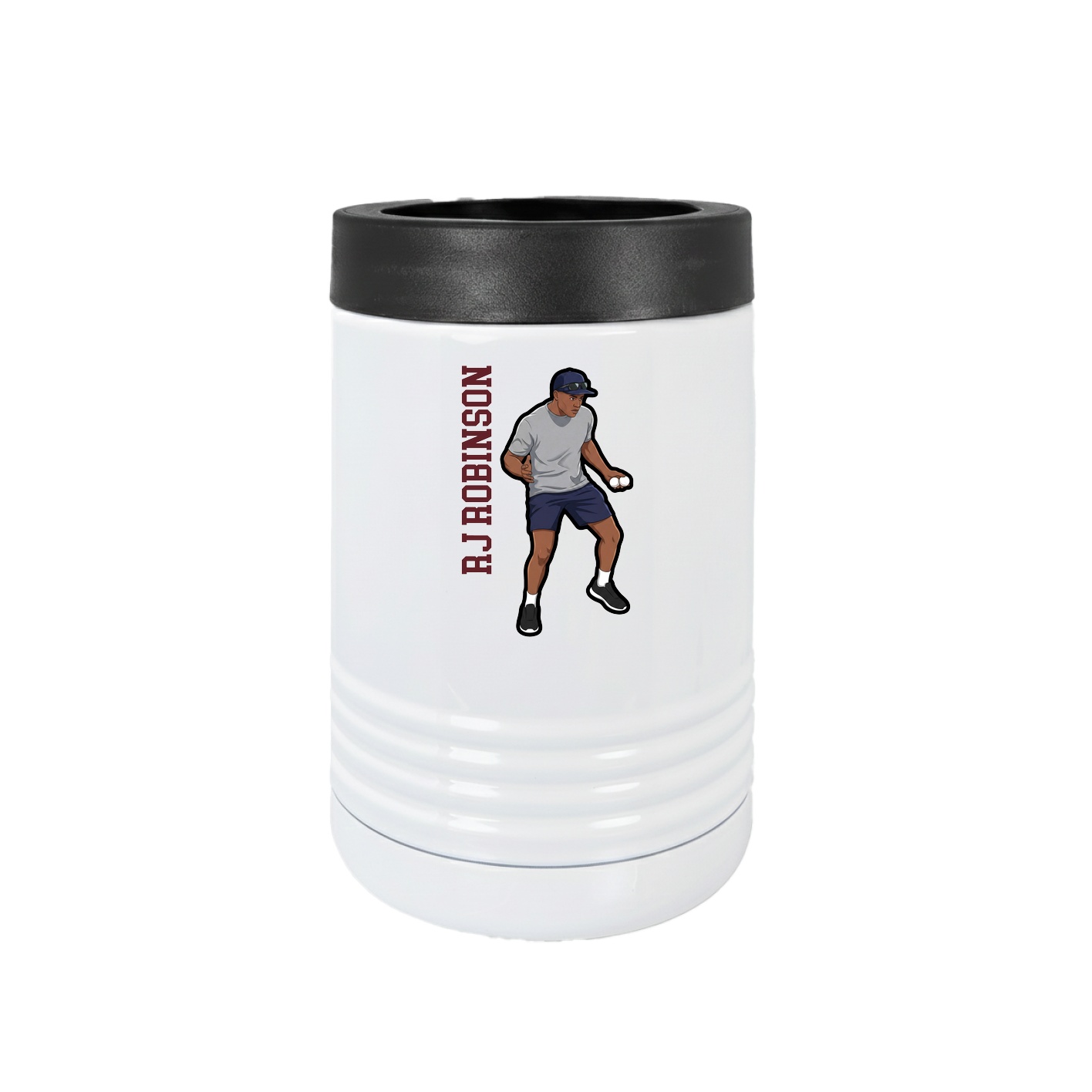 Beverage Holder — Name Vertical in White