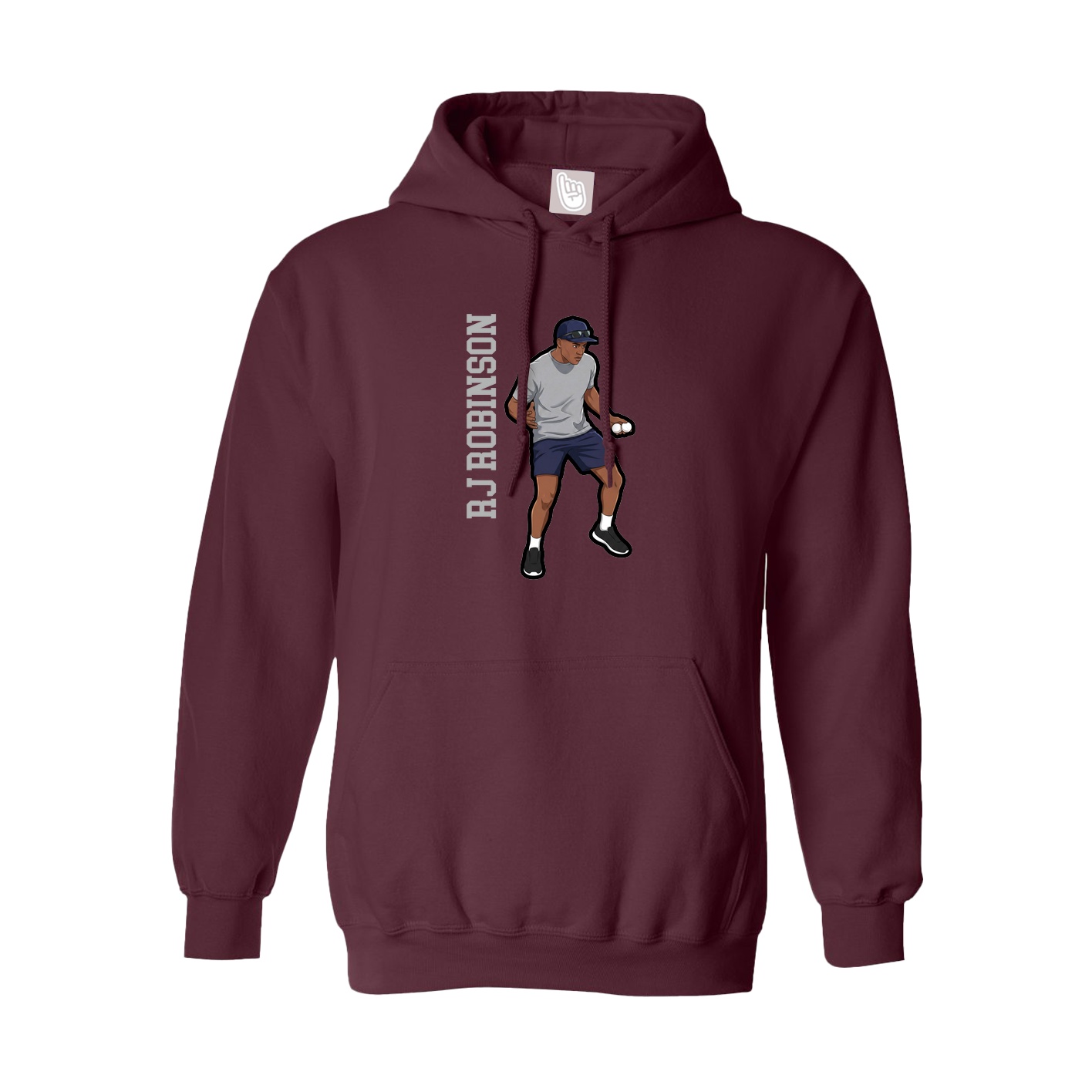 Youth Hoodie — Name Vertical in Maroon