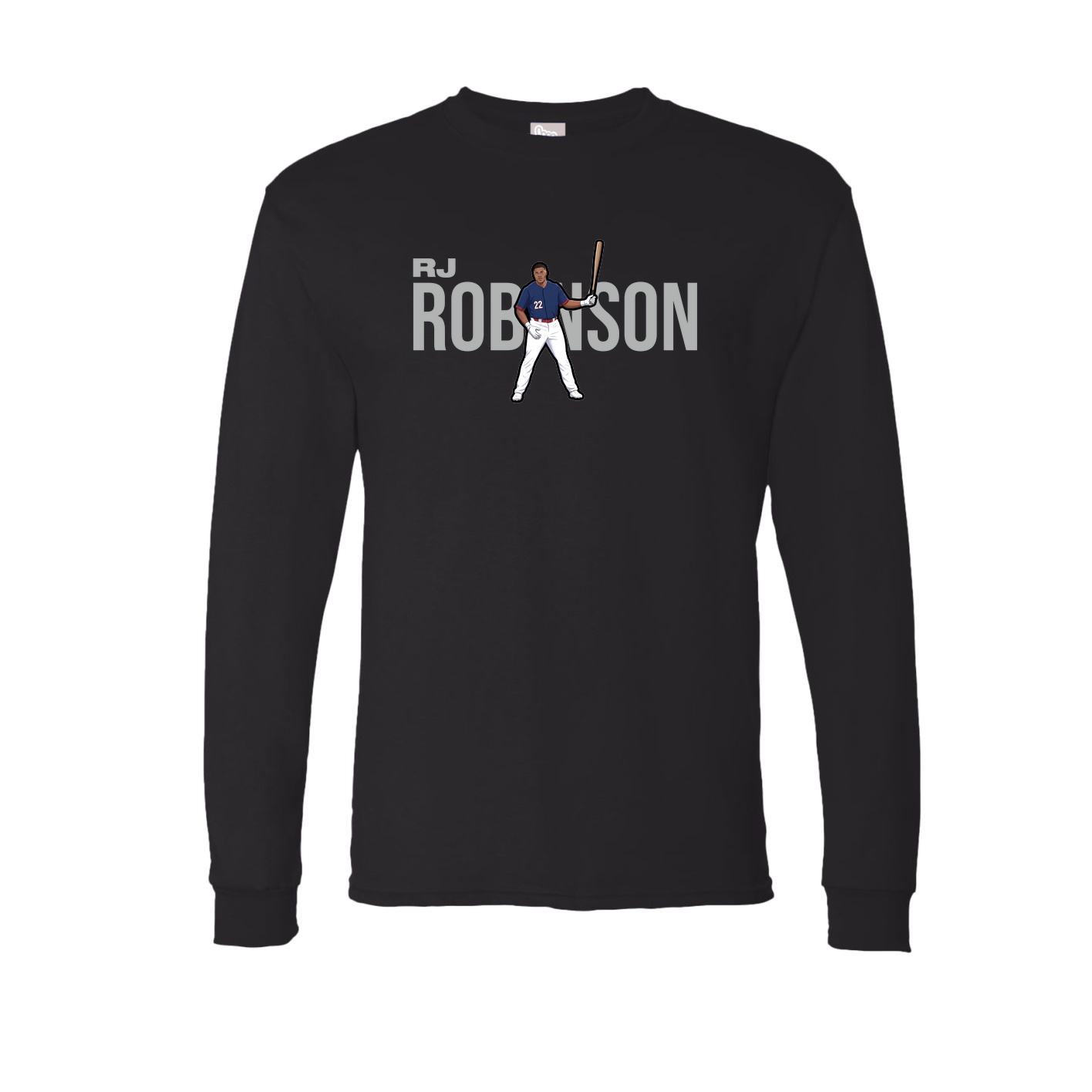 Long Sleeve Tee — Player Name in Black