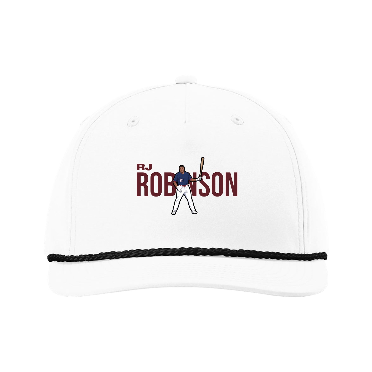 Five-Panel Classic Rope Cap — Player Name in White