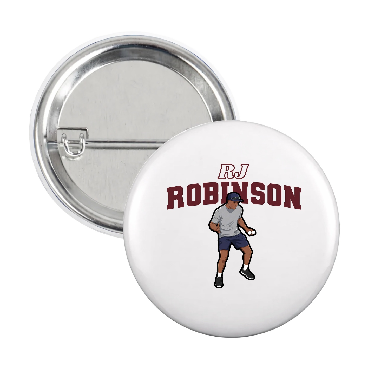 Game Day Button — Name Arch in White