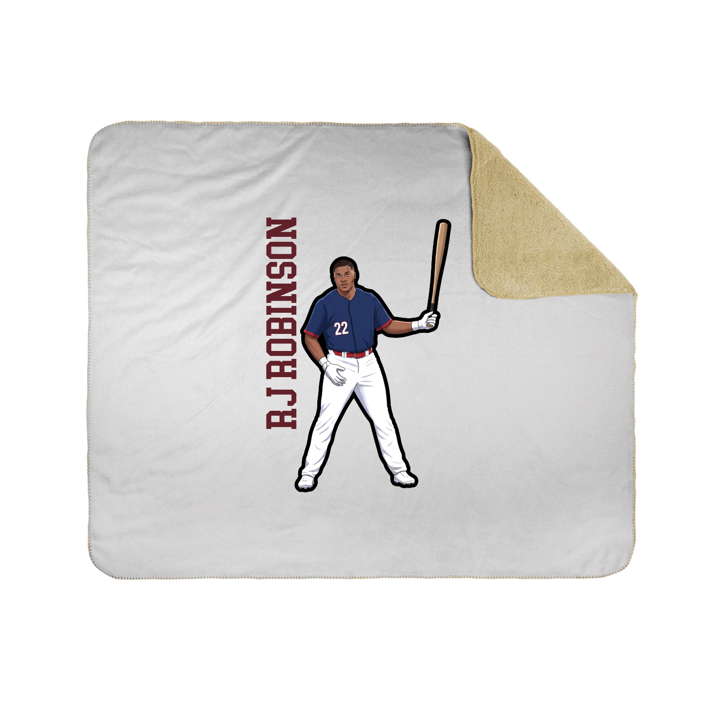 Throw Blanket — Name Vertical in White