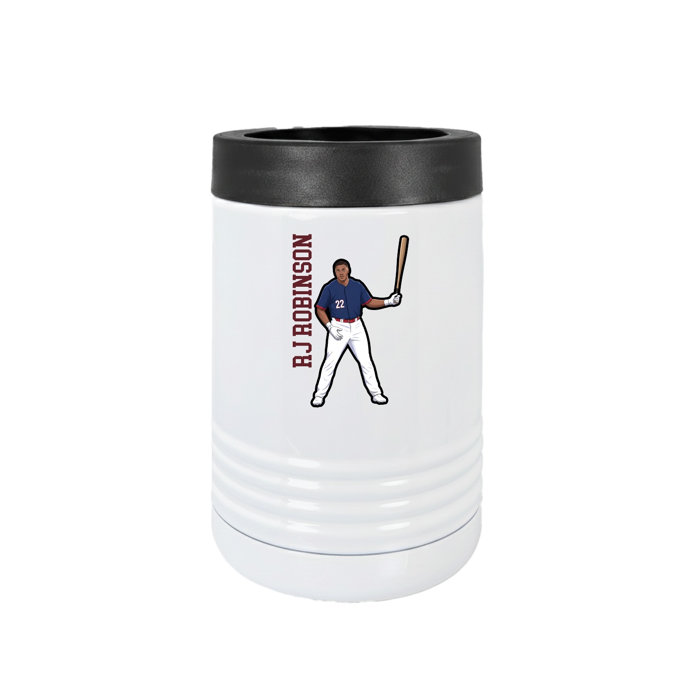 Beverage Holder — Name Vertical in White