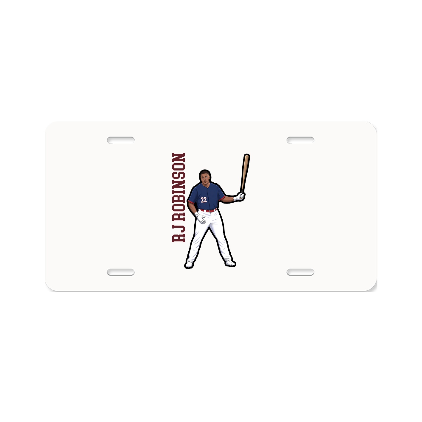 License Plate — Name Vertical in Classic