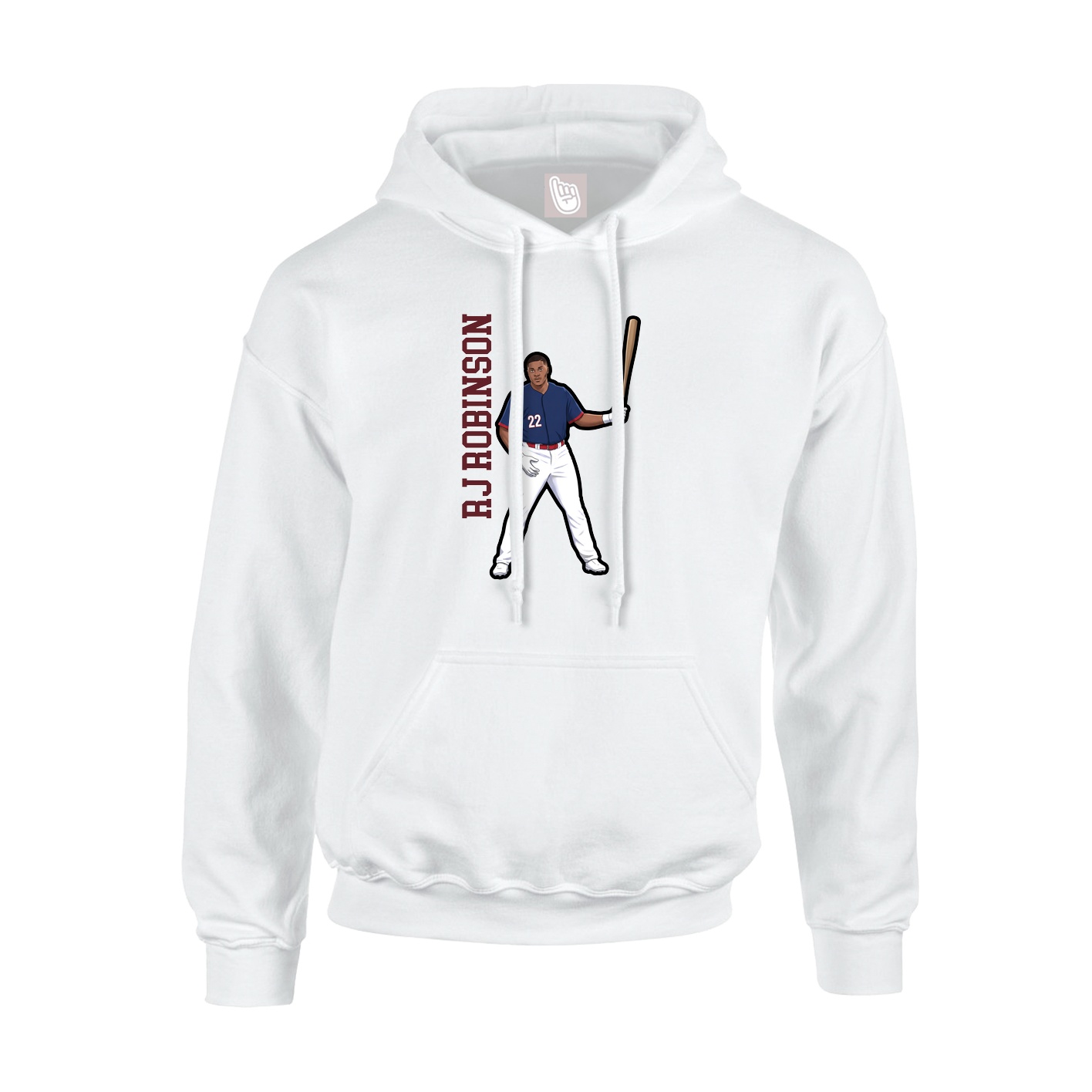 Hoodie — Name Vertical in White