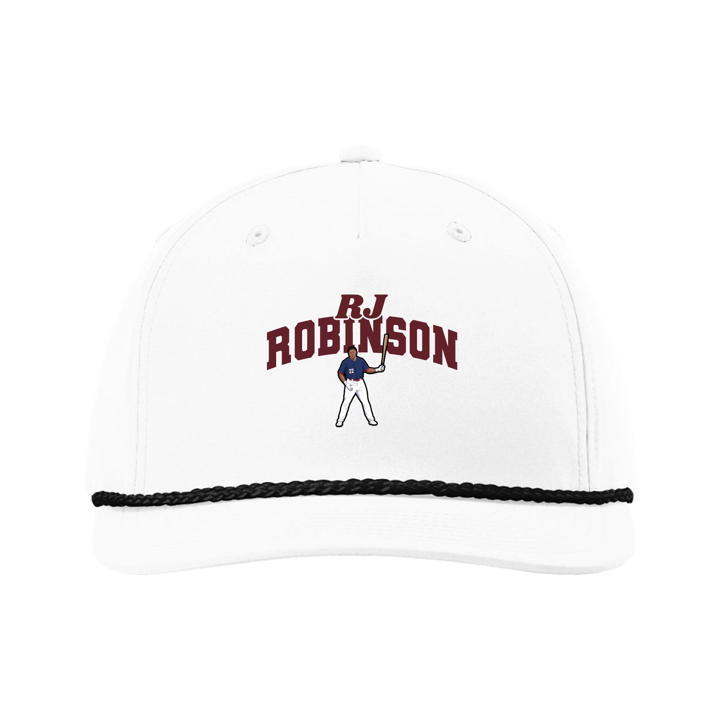 Five-Panel Classic Rope Cap — Signature Arch in White