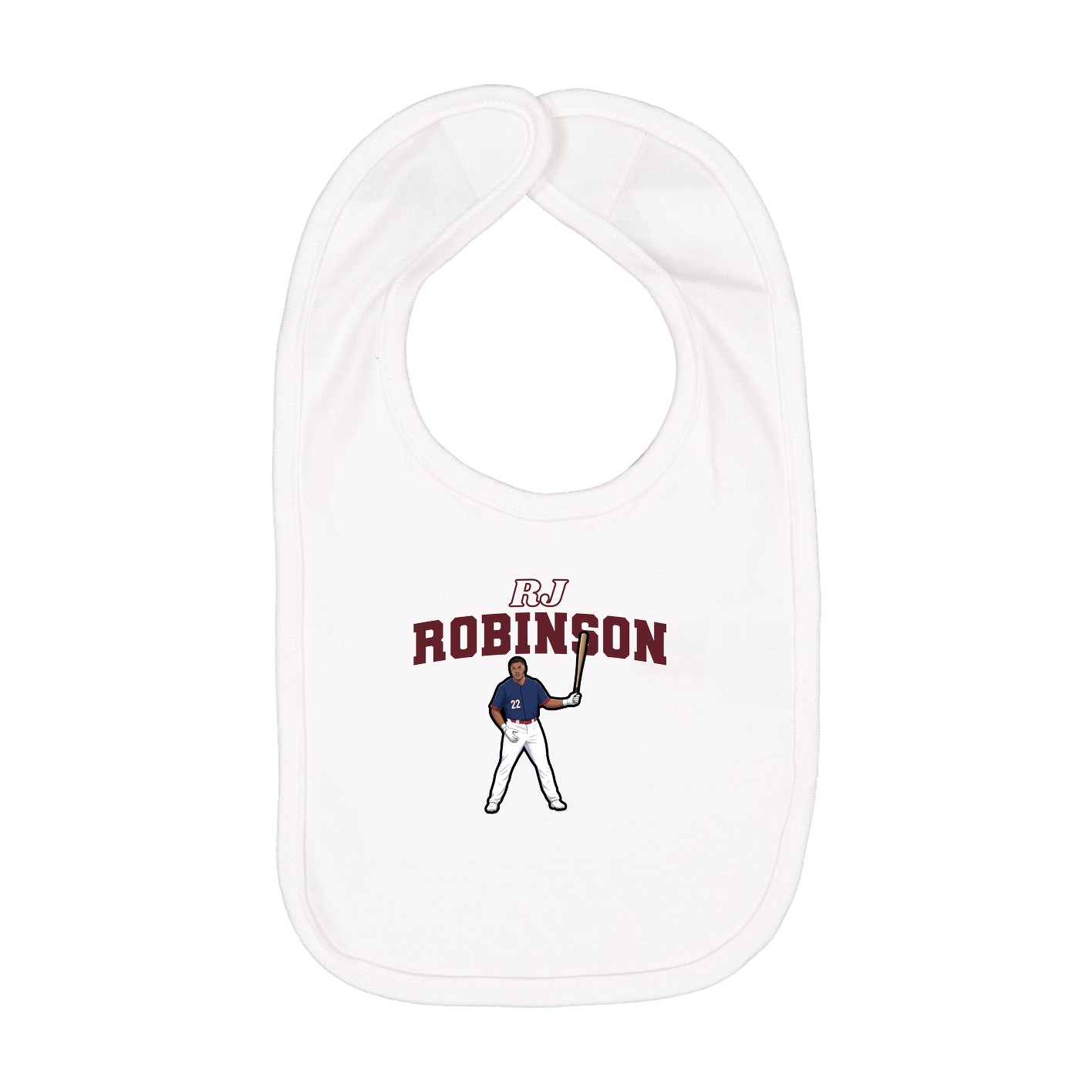 Infant Bib — Name Arch in White