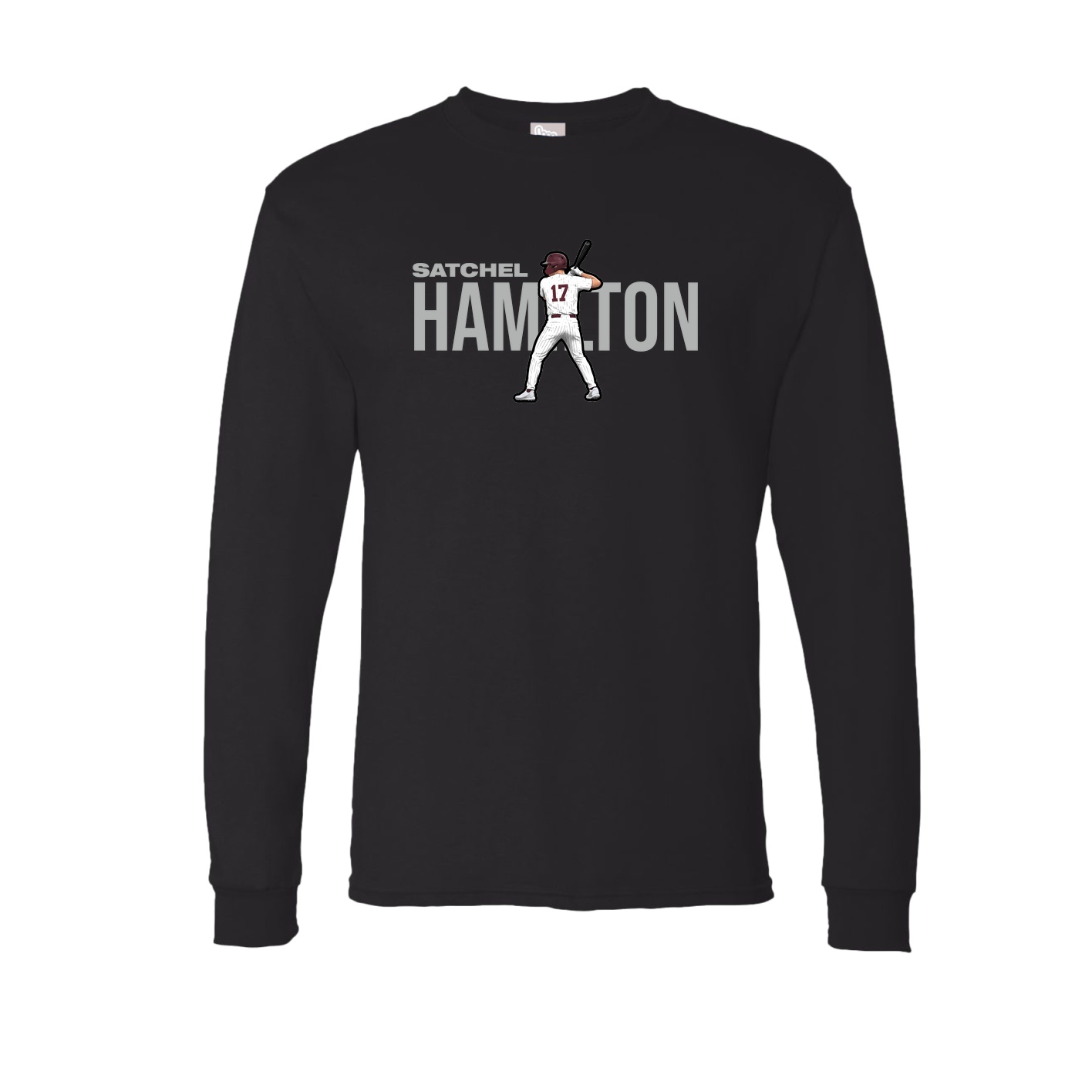 Long Sleeve Tee — Player Name in Black