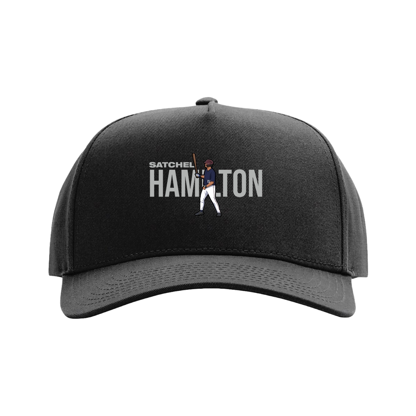 Full Fabric Five-Panel Champ Cap — Player Name in Black