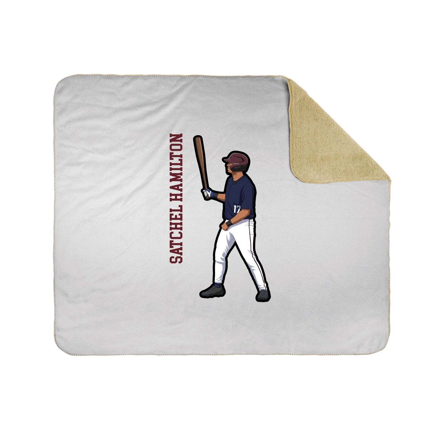Throw Blanket — Name Vertical in White