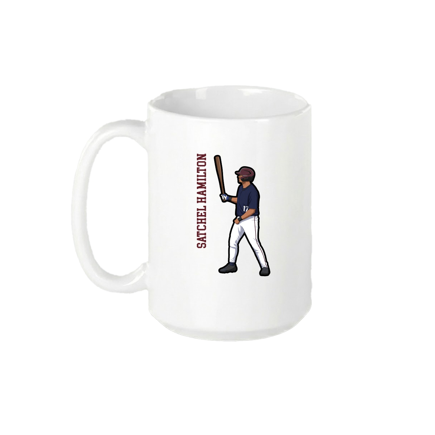 15oz Coffee Mug — Name Vertical in White
