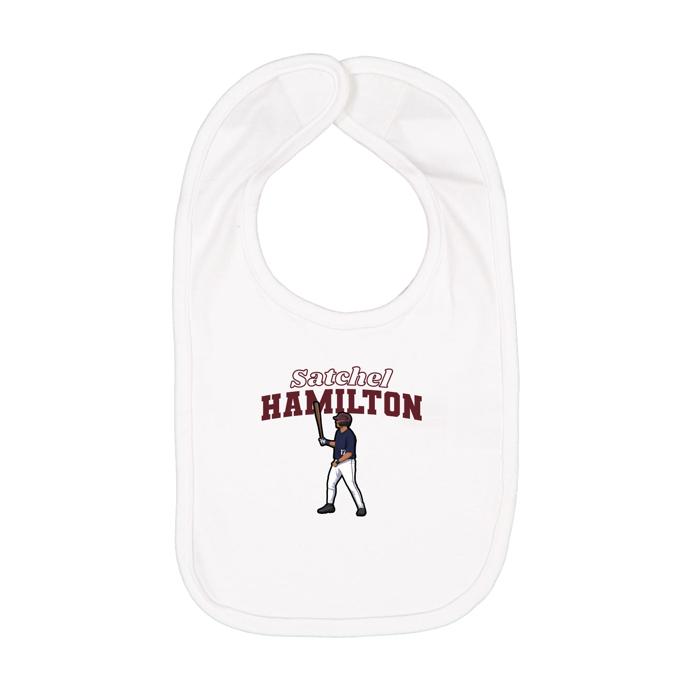 Infant Bib — Name Arch in White