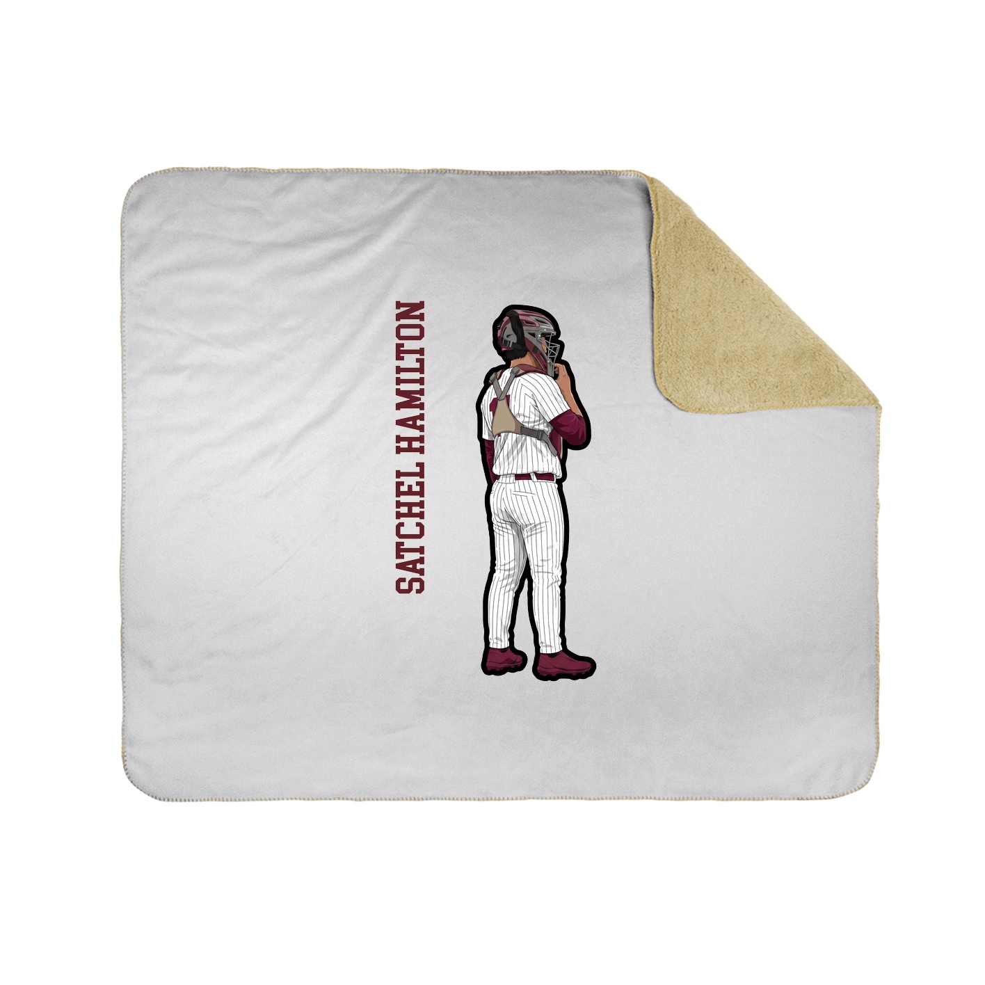 Throw Blanket — Name Vertical in White