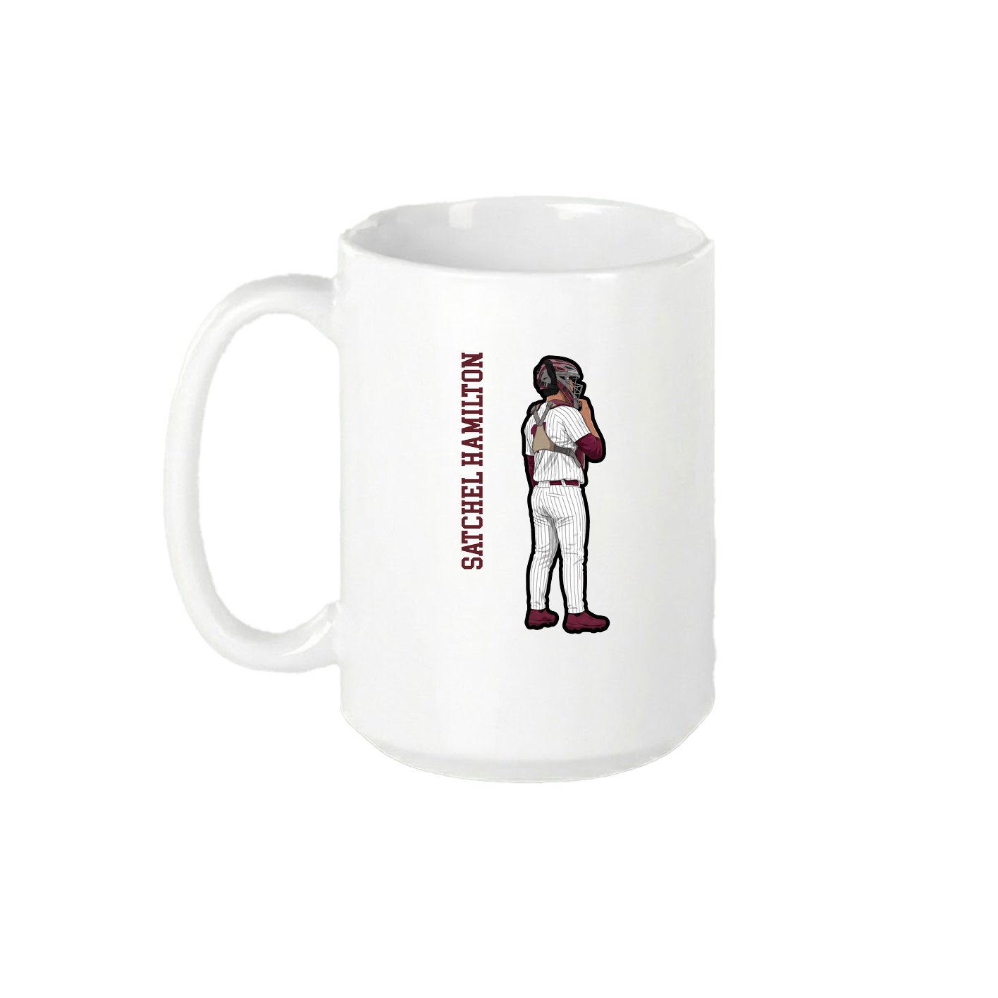 15oz Coffee Mug — Name Vertical in White