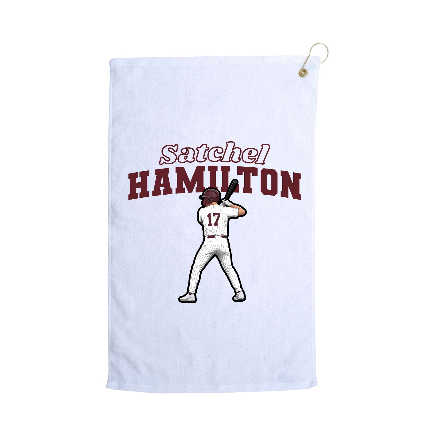 Golf Towel — Name Arch in White