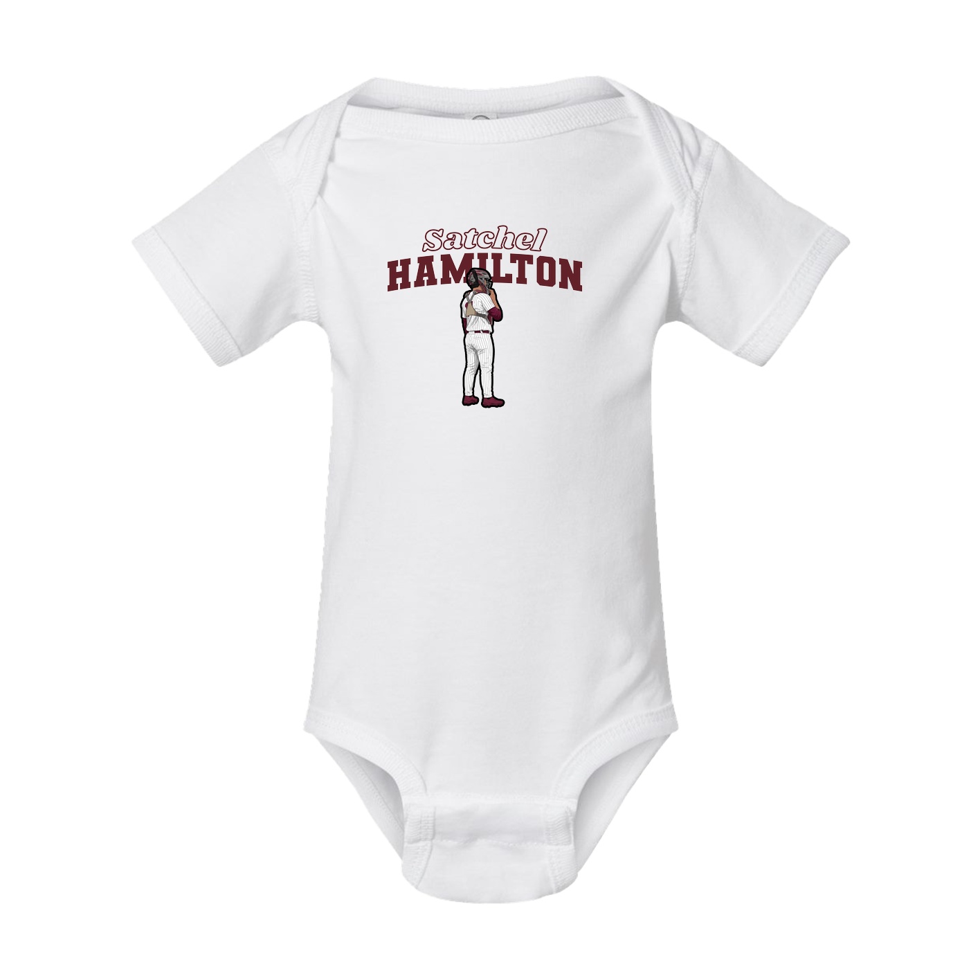 Baby Onesie — Name Arch in White
