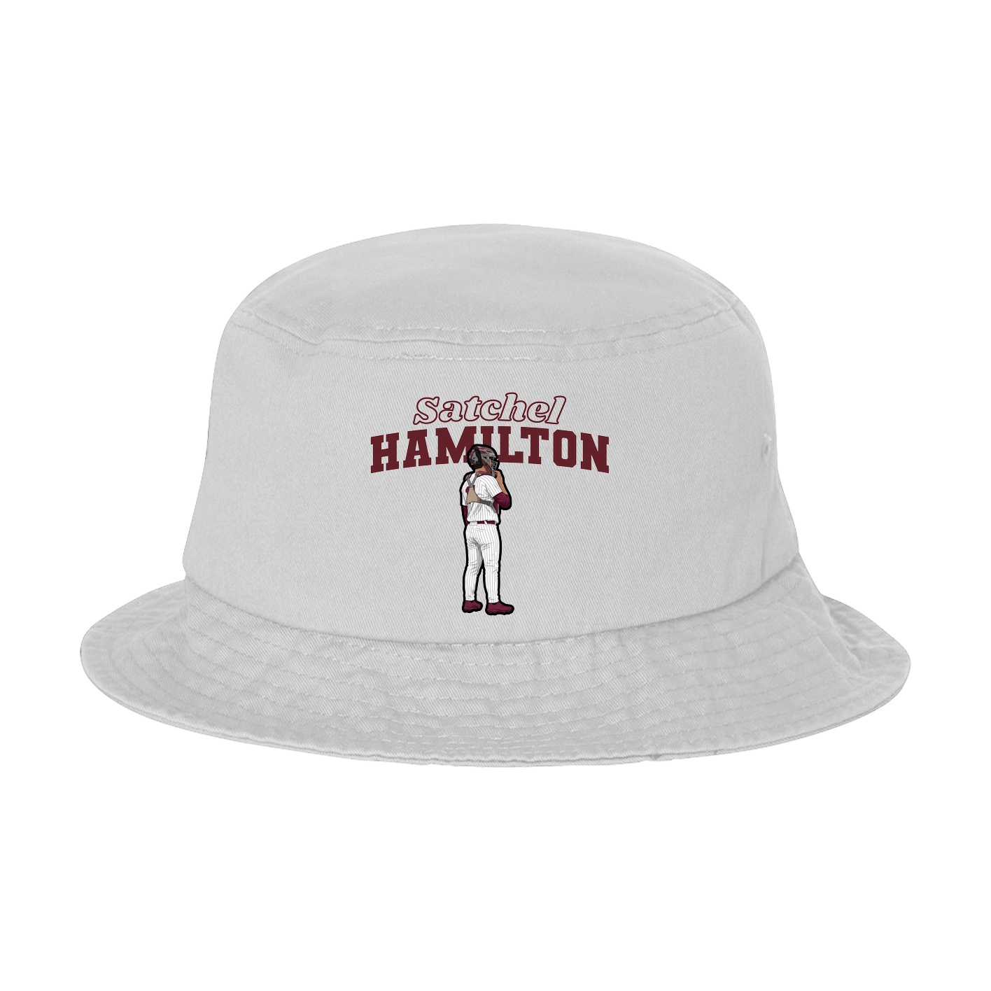 Bucket Cap — Name Arch in White