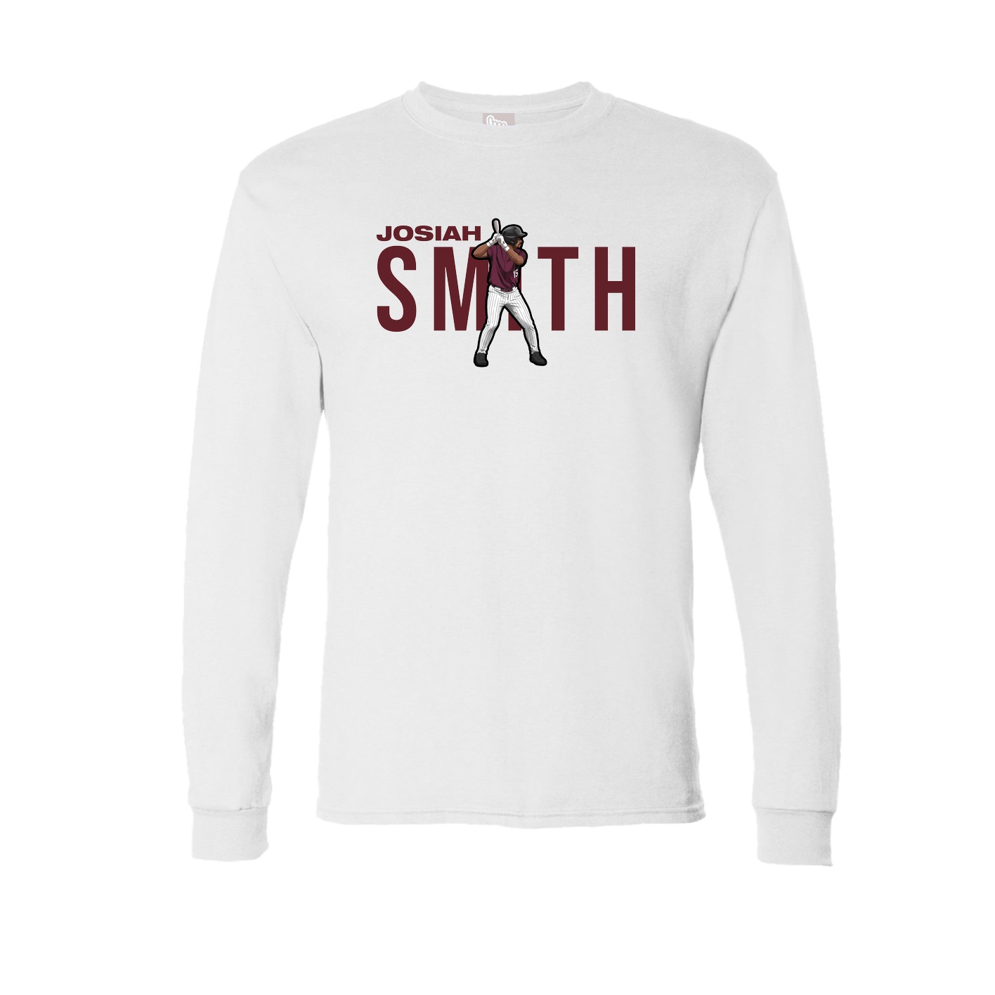 Long Sleeve Tee — Player Name in White