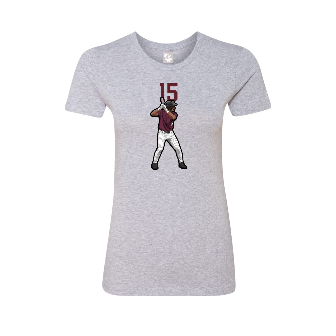 Fitted Women's Tee — Number Top in Grey