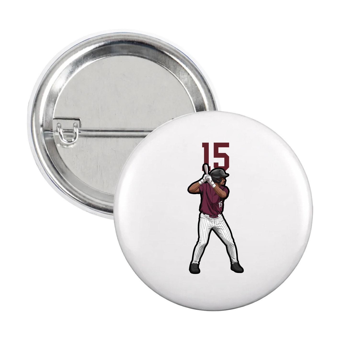 Game Day Button — Number Top in White