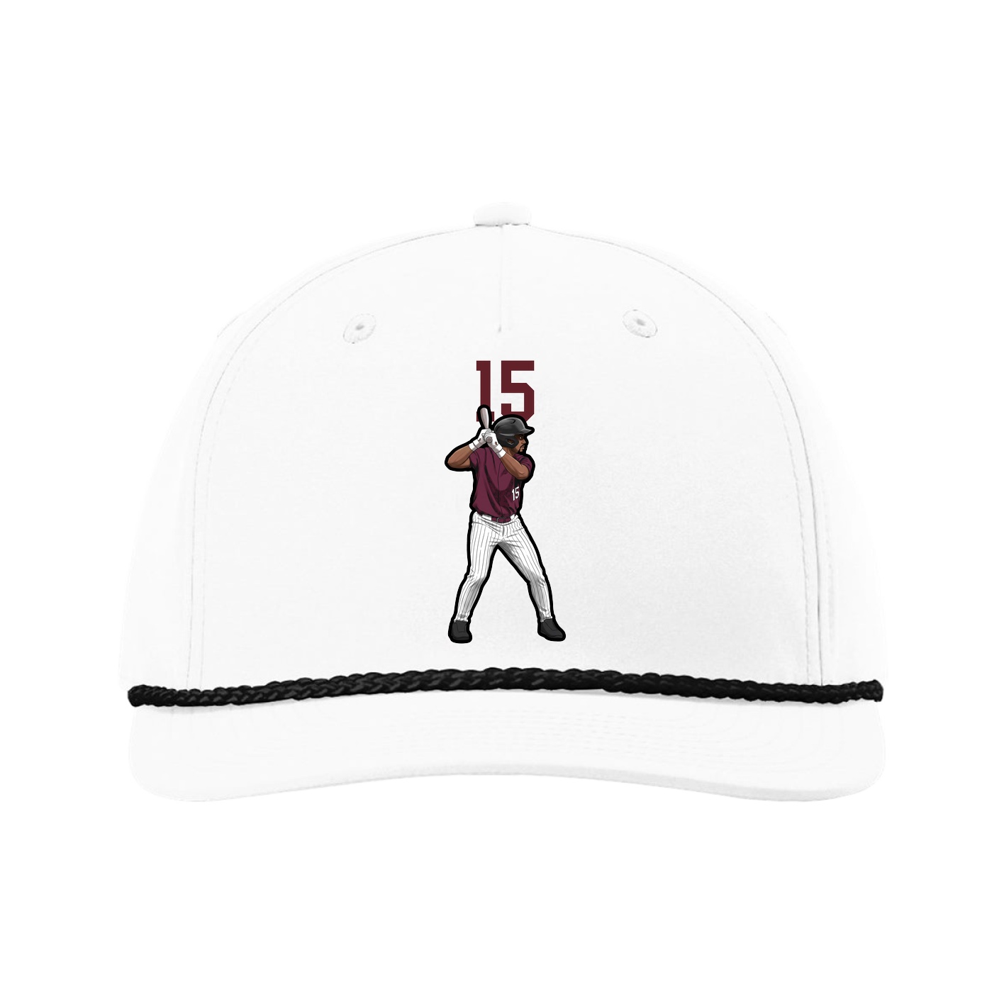 Five-Panel Classic Rope Cap — Number Top in White