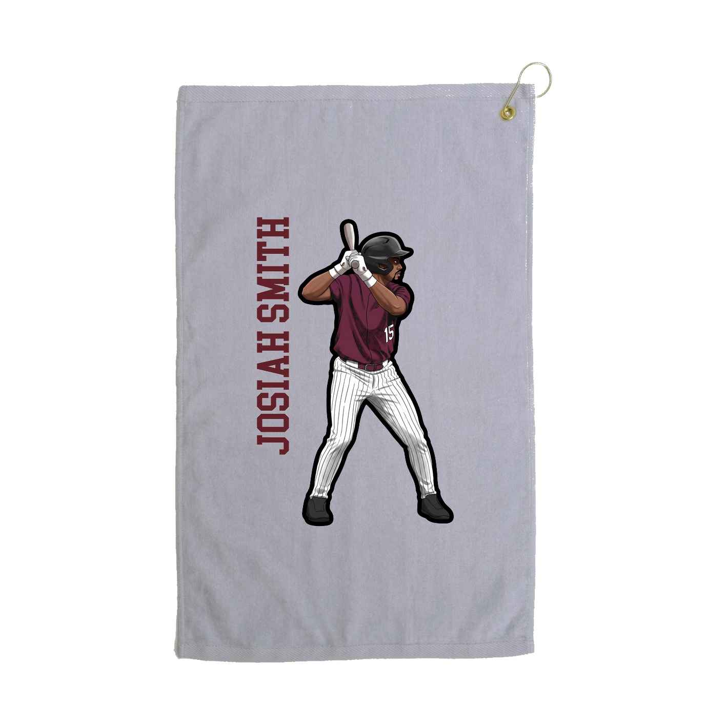Golf Towel — Name Vertical in Grey