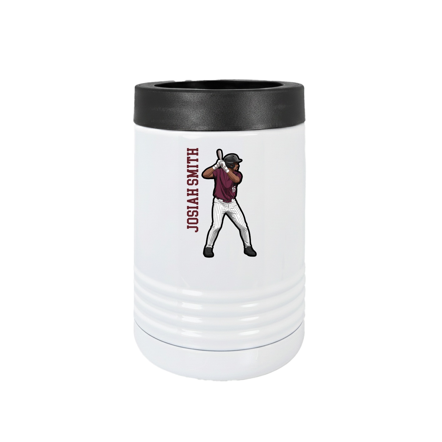 Beverage Holder — Name Vertical in White