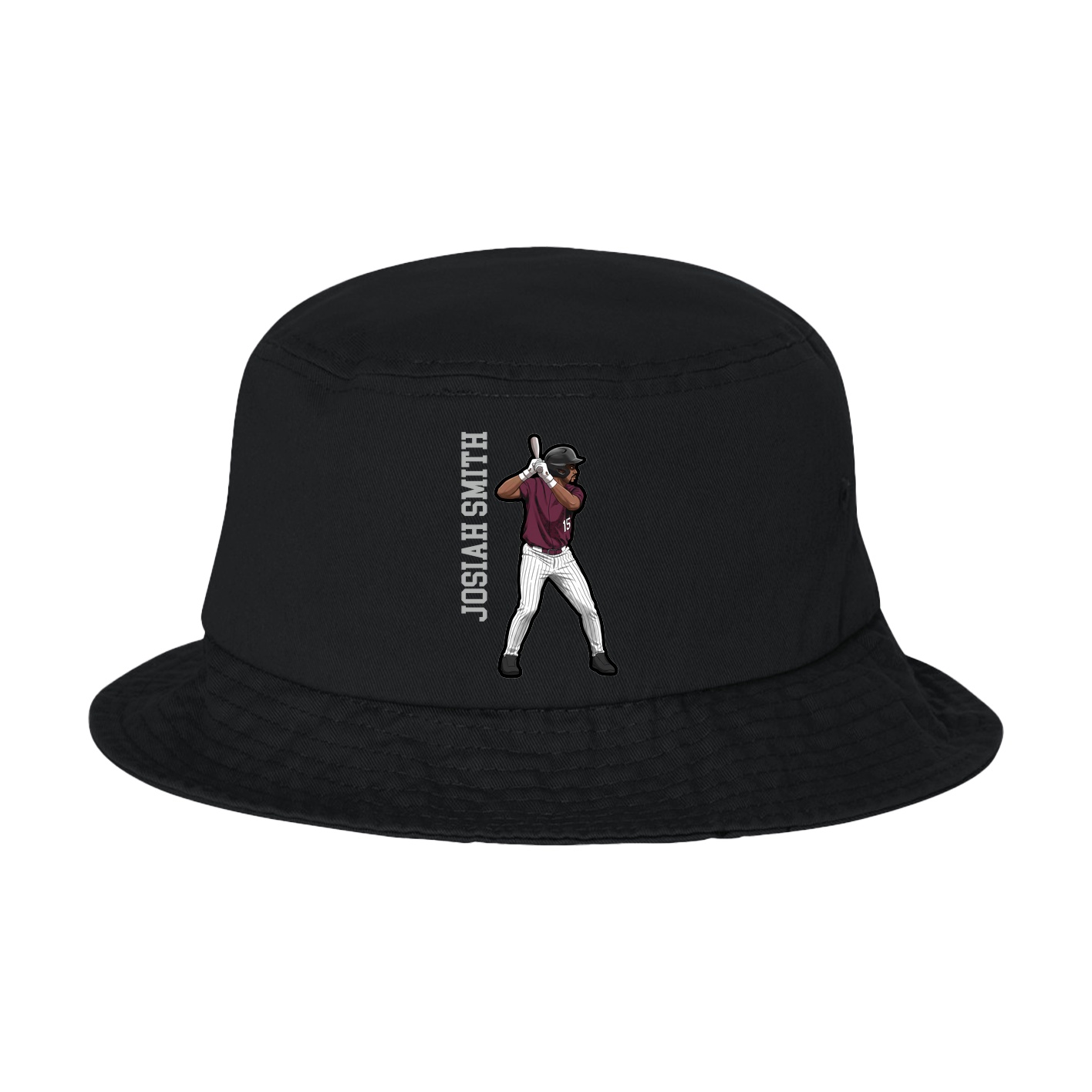 Bucket Cap — Name Vertical in Black