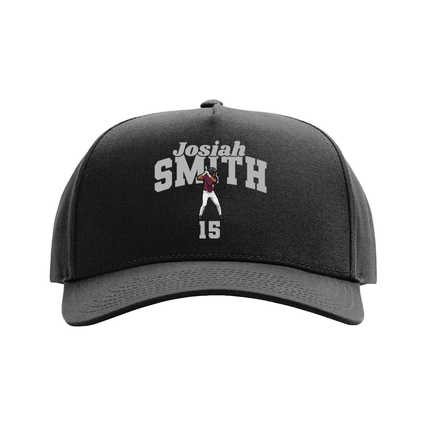 Full Fabric Five-Panel Champ Cap — Signature Arch in Black