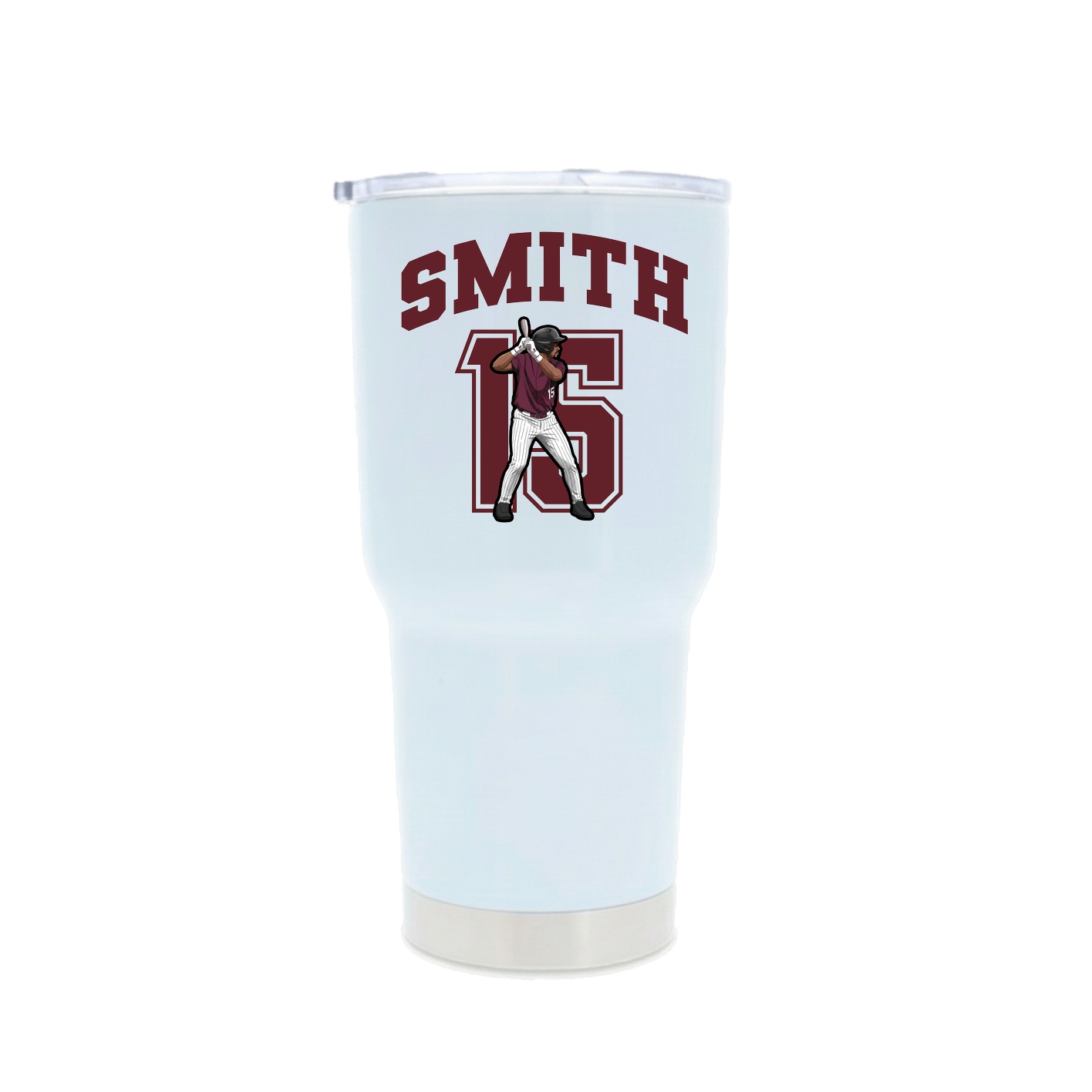 30oz Stainless Steel Tumbler — Number in White
