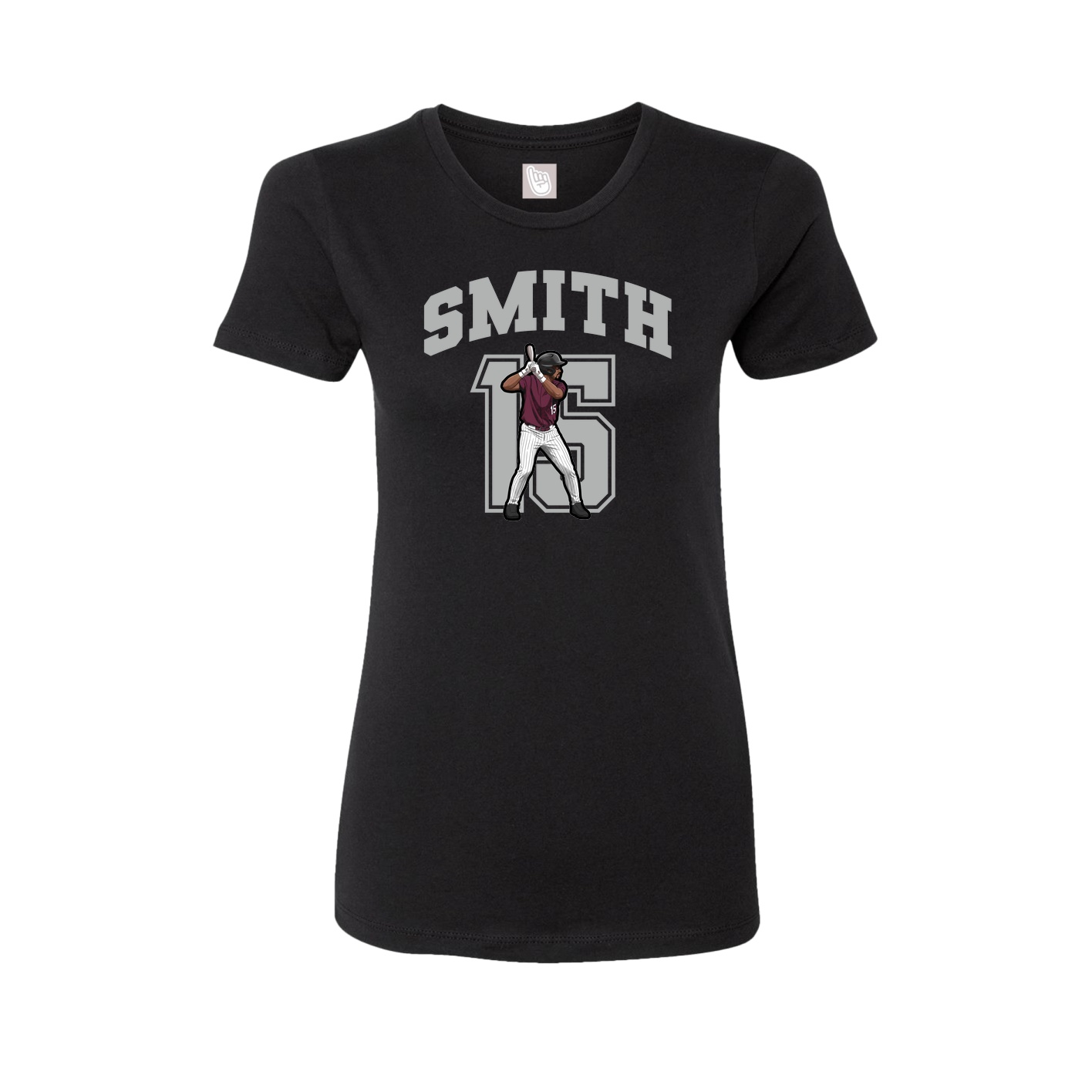 Fitted Women's Tee — Number in Black