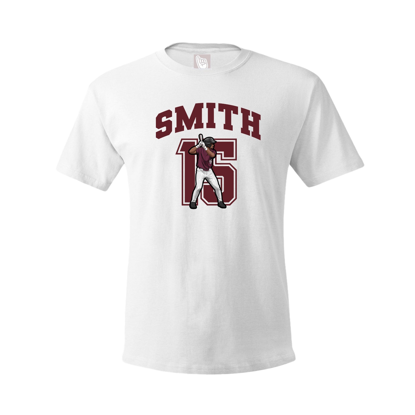 Youth Tee — Number in White
