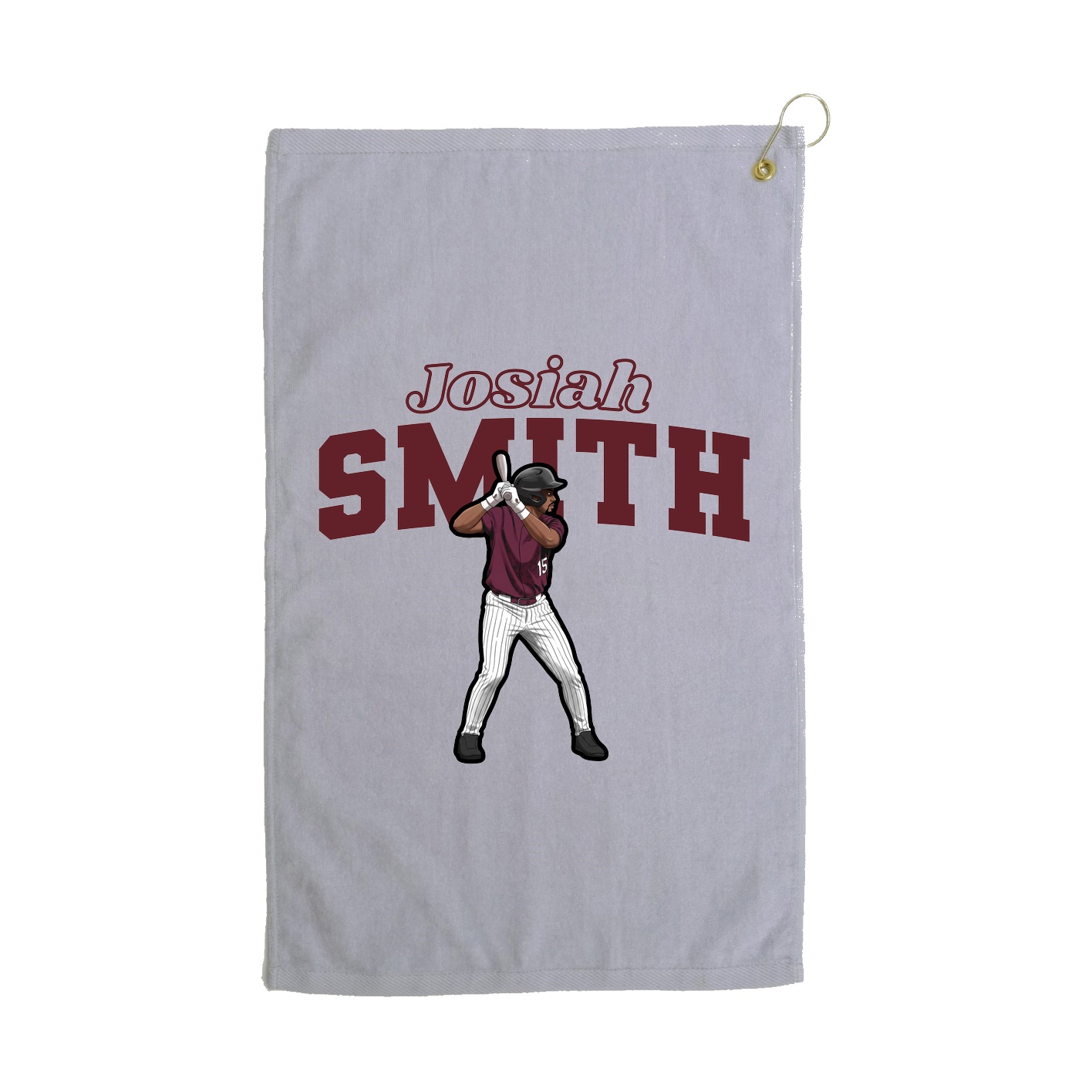 Golf Towel — Name Arch in Grey