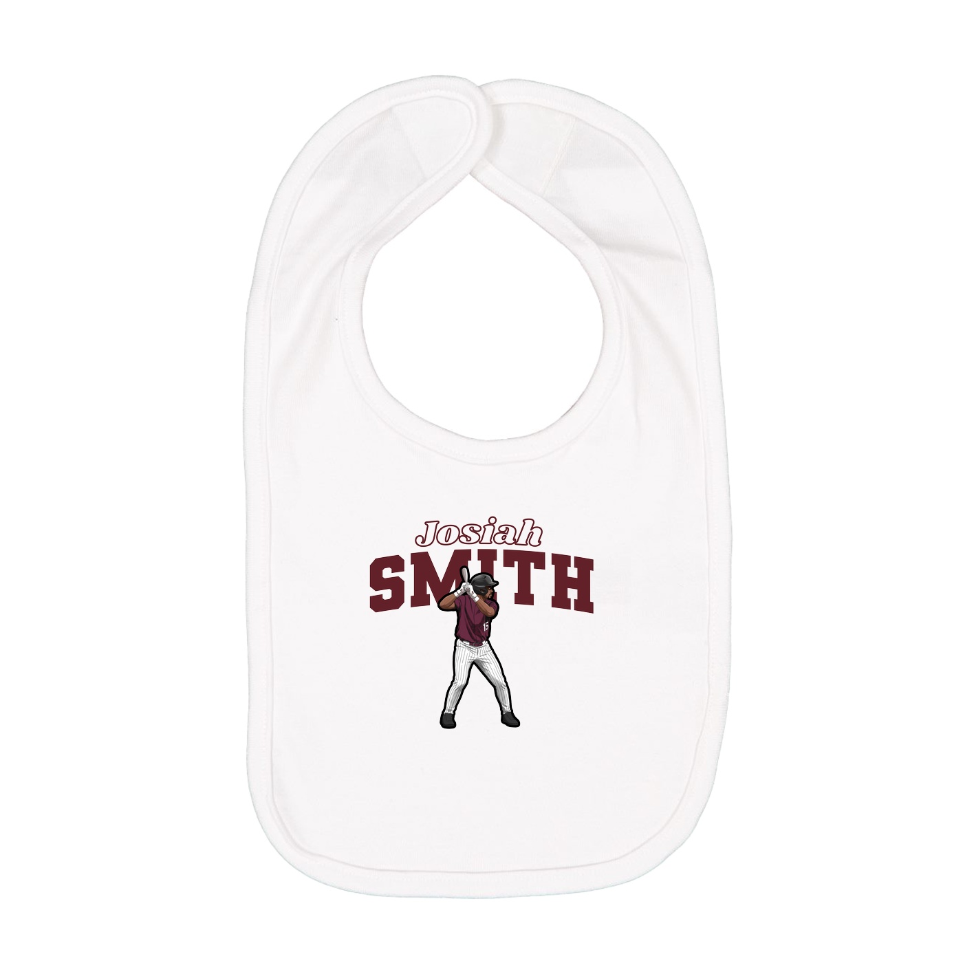 Infant Bib — Name Arch in White