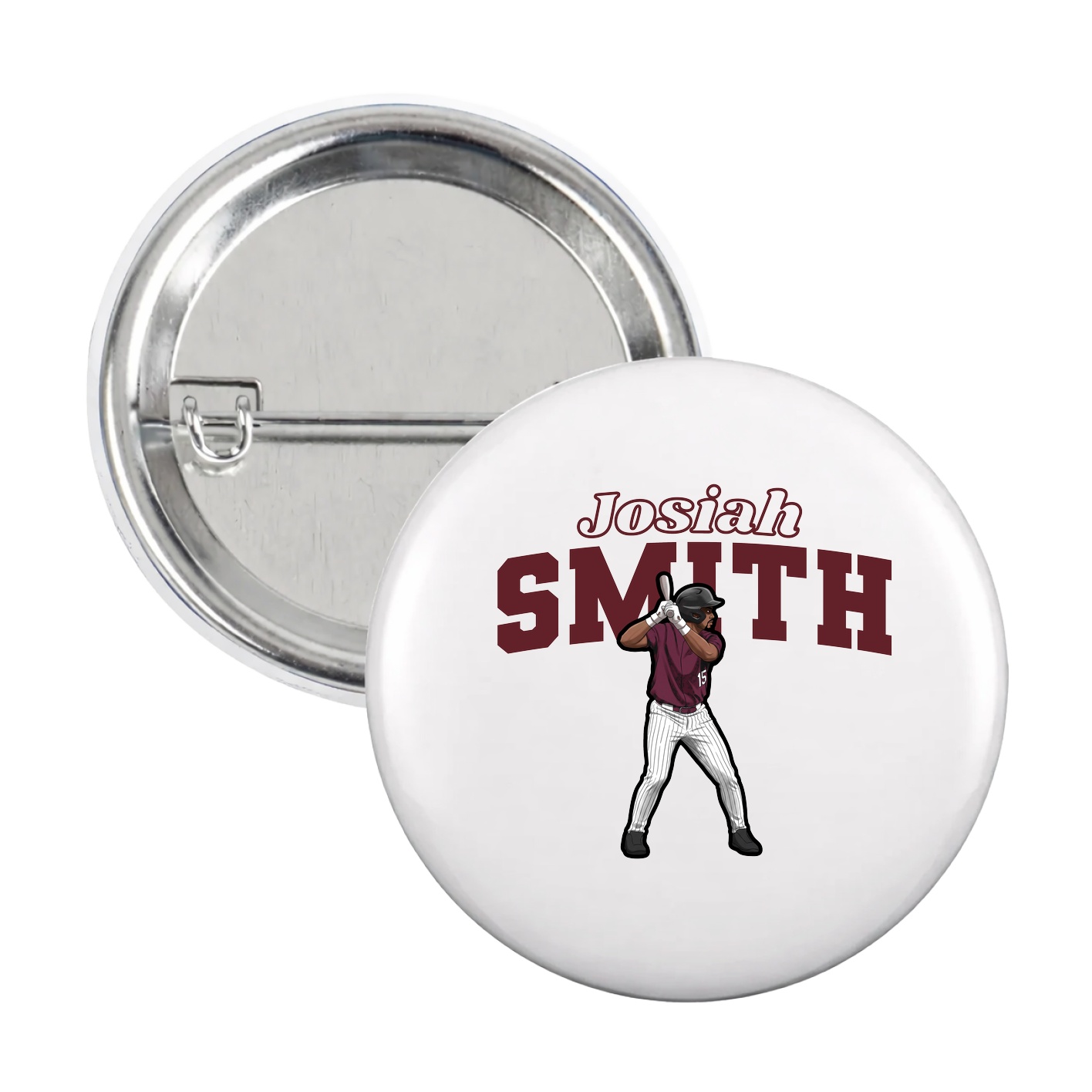 Game Day Button — Name Arch in White
