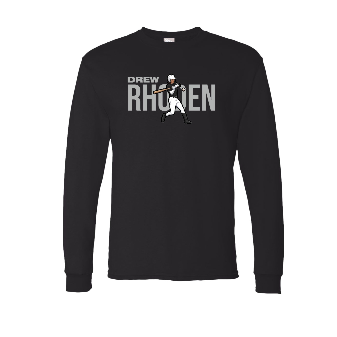 Long Sleeve Tee — Player Name in Black
