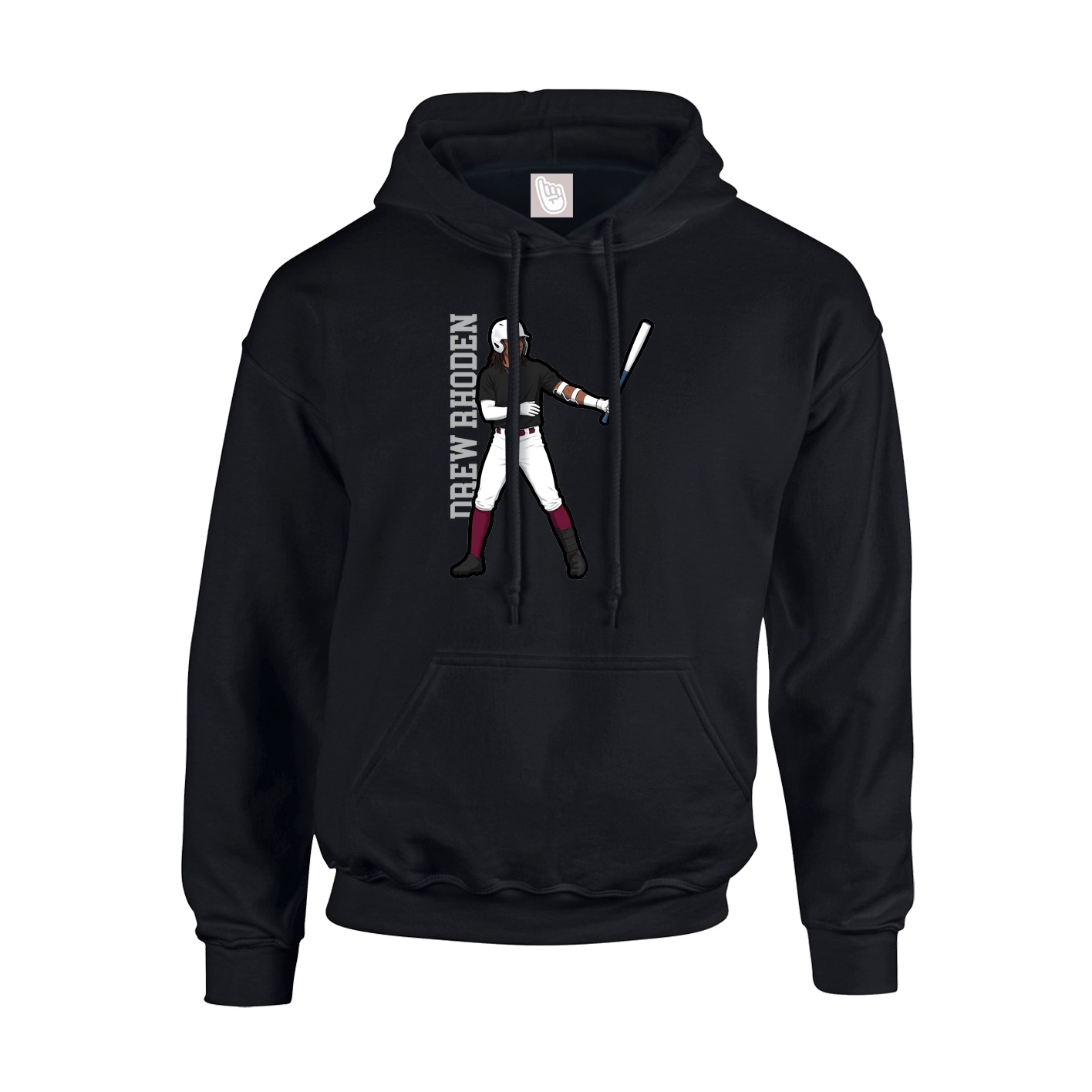 Youth Hoodie — Name Vertical in Black