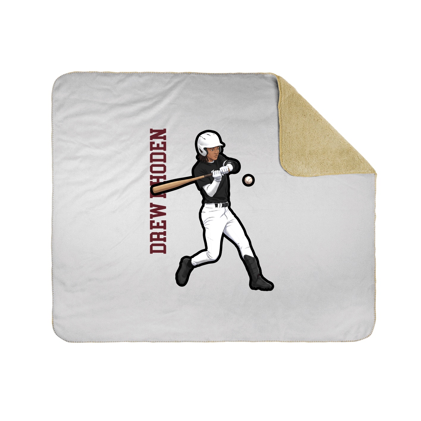 Throw Blanket — Name Vertical in White