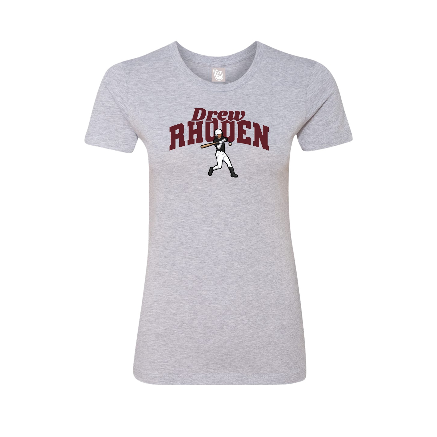 Fitted Women's Tee — Signature Arch in Grey