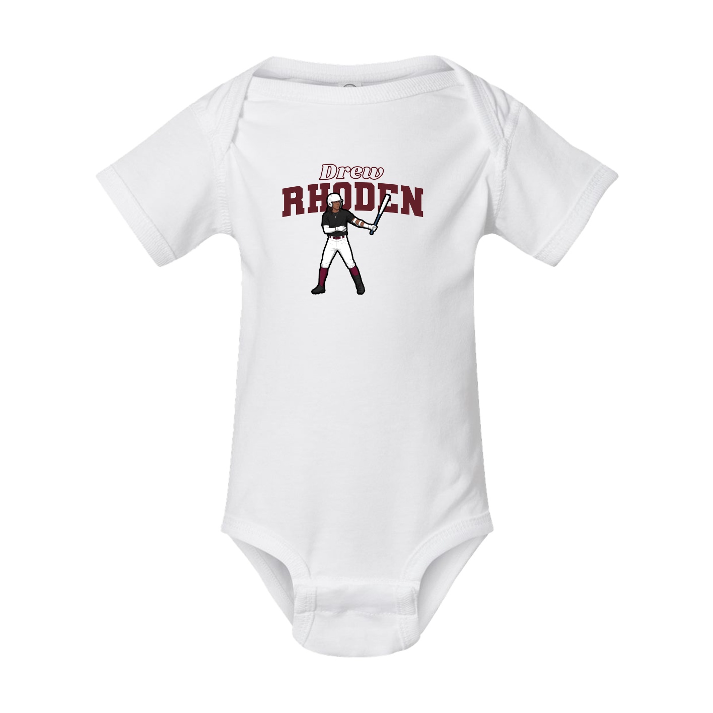 Baby Onesie — Name Arch in White