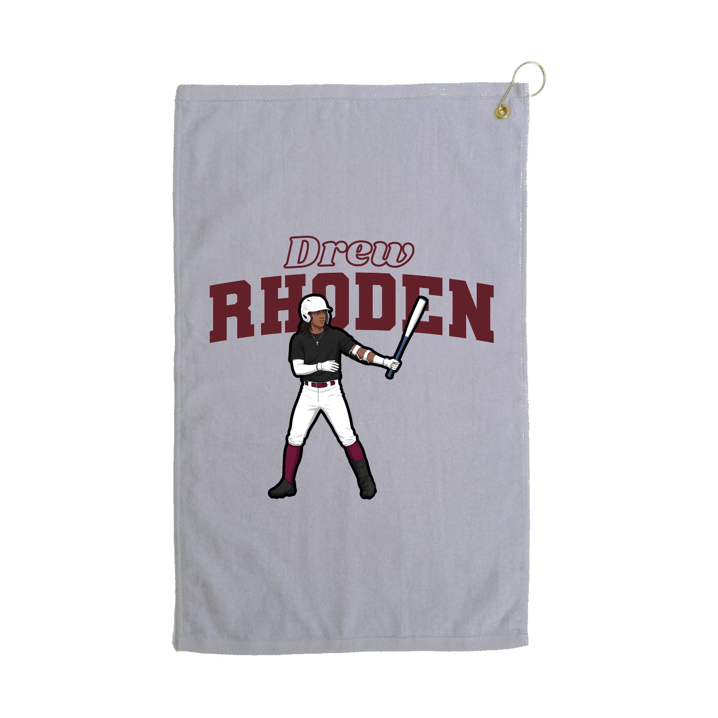 Golf Towel — Name Arch in Grey