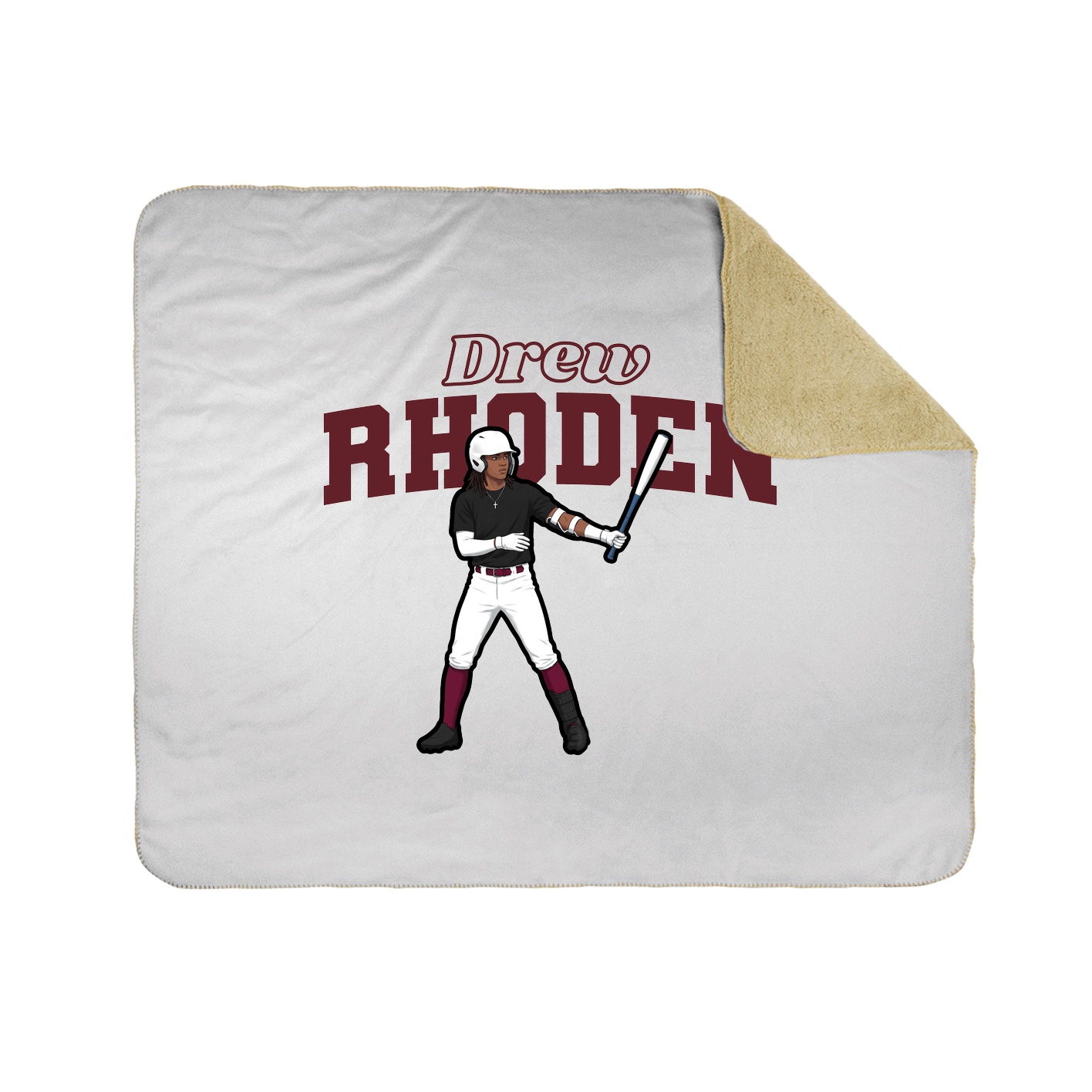 Throw Blanket — Name Arch in White