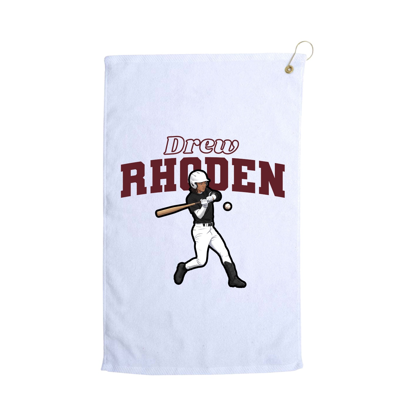 Golf Towel — Name Arch in White