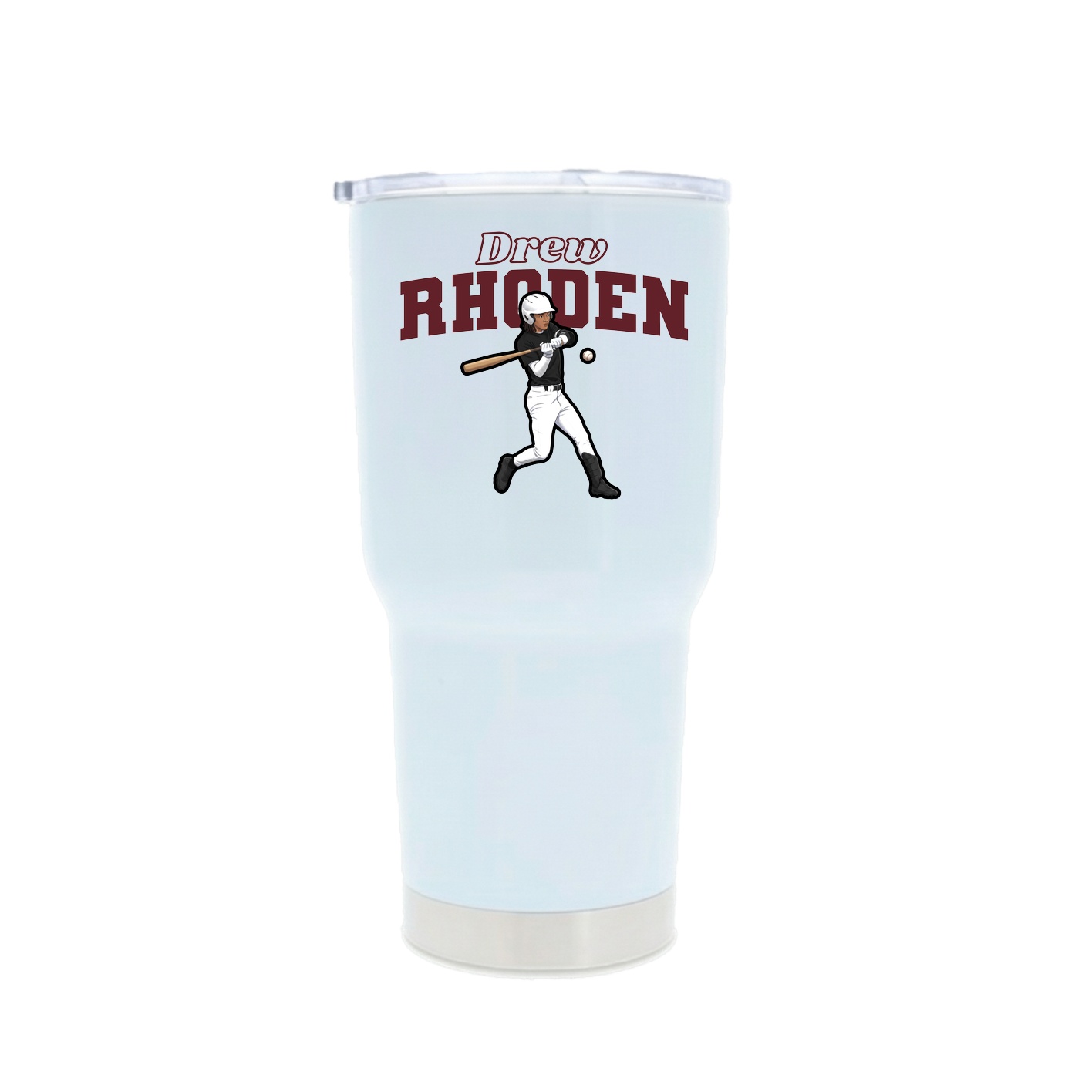 30oz Stainless Steel Tumbler — Name Arch in White